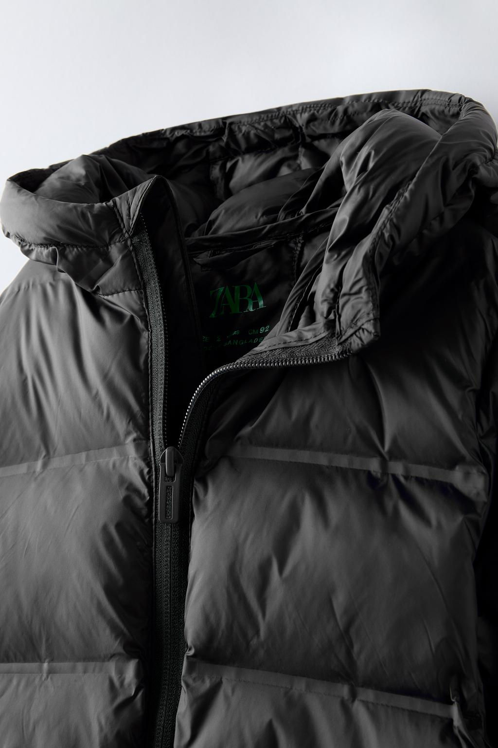 WATER-REPELLENT HOODED PUFFER JACKET - Zara фото 8