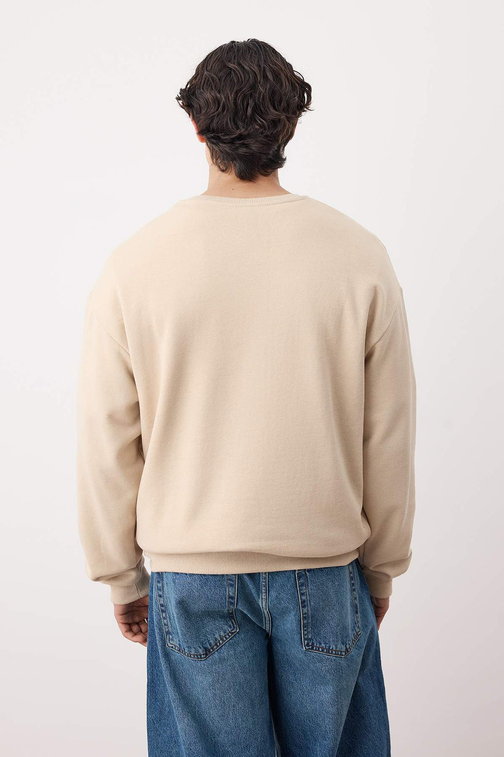 Lacivert-Tas 2li Paket Oversize/Genis Kesim Ici Polar/S?cak Tutan Sweatshirt TMNAW24SW00001