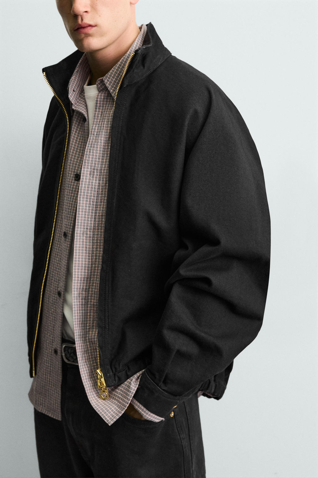 CAZADORA BOMBER BOXY FIT ALGOD?N / Negro - Zara фото 6