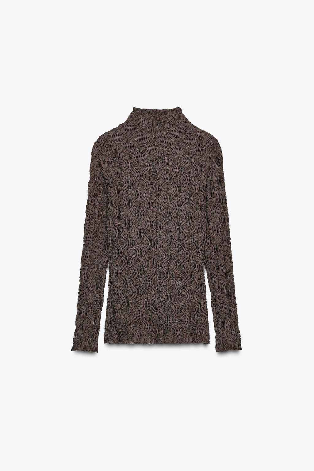 HIGH NECK LACE TOP - Zara фото 8