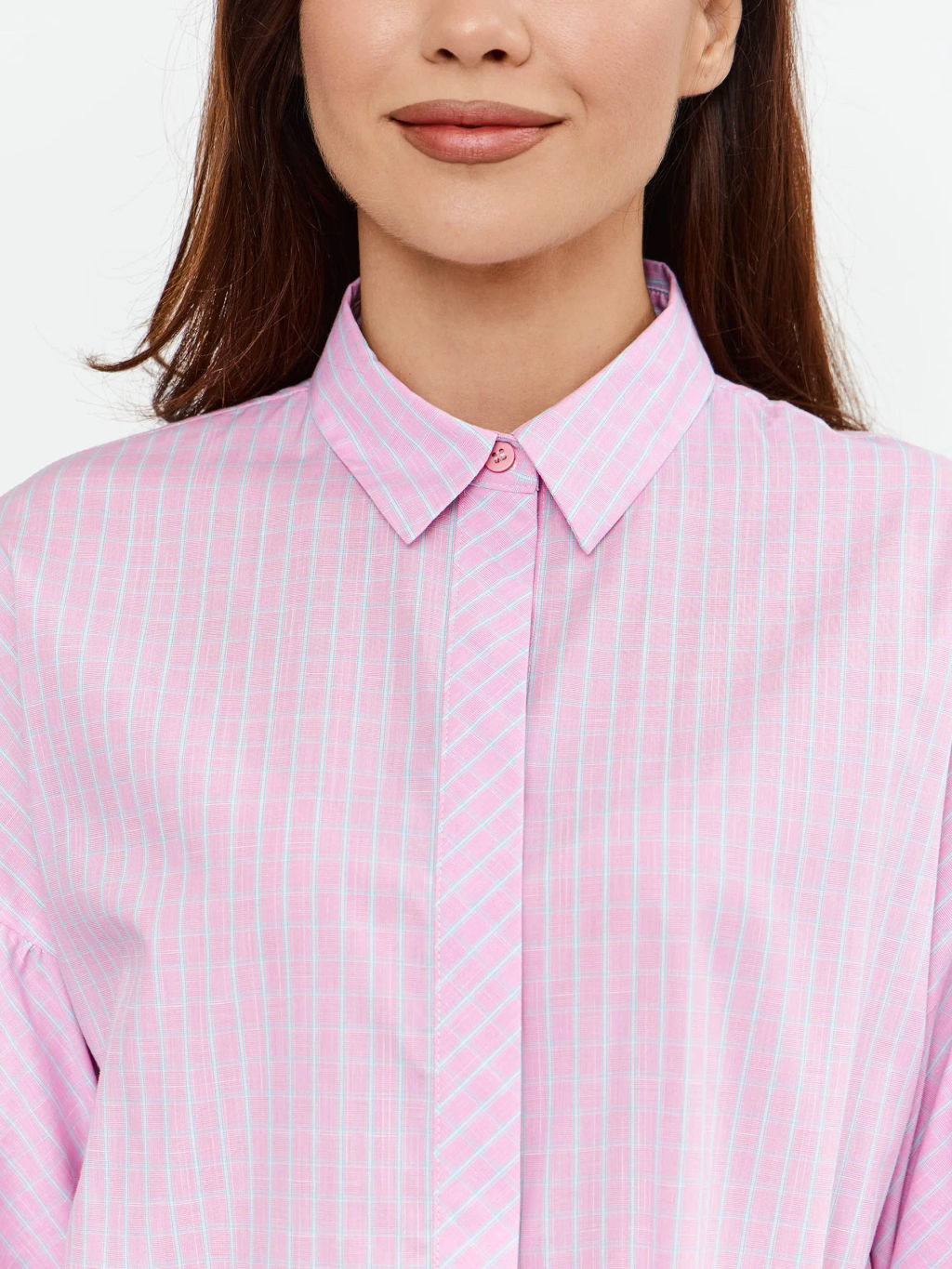 Блузка женская дл. рук. T-lab TL-B-006P-86146-розовый клетка  фото 8