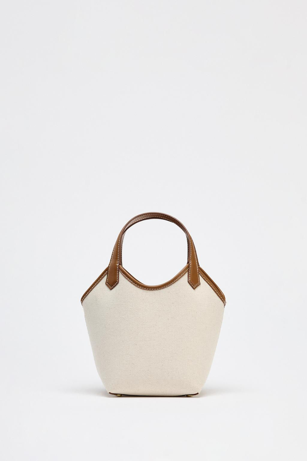 CONTRAST CANVAS MINI TOTE BAG - Zara фото 2