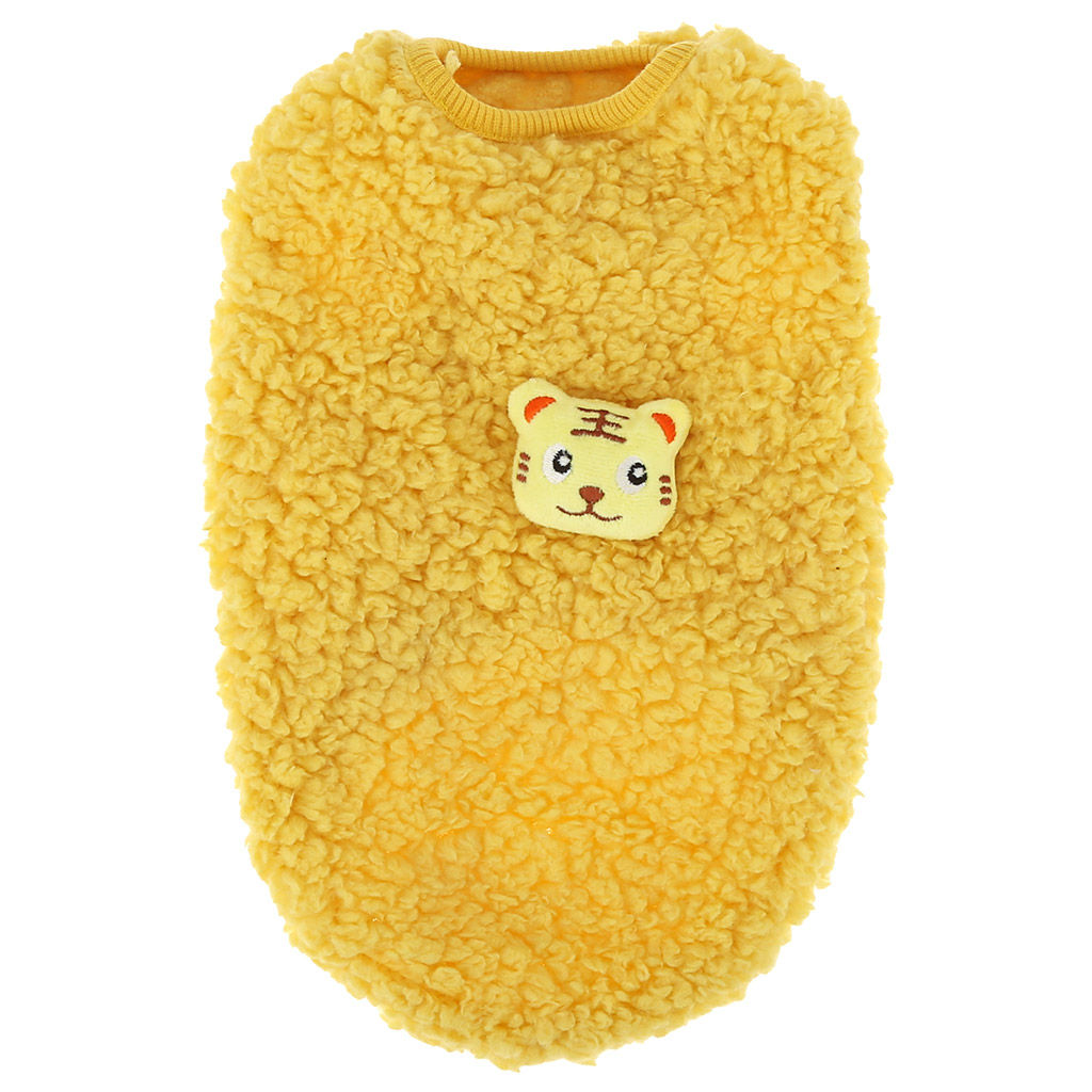Пэт тойс (Pet toys) Одежда для собаки Жилетка с декором - тигр, р-р M, длина спинки 26см/обхват груди 34см/обхват шеи 18см, цвет-желтый, искусственный мех (100% полиэстер) (Китай) - Домашняя мода фото 5