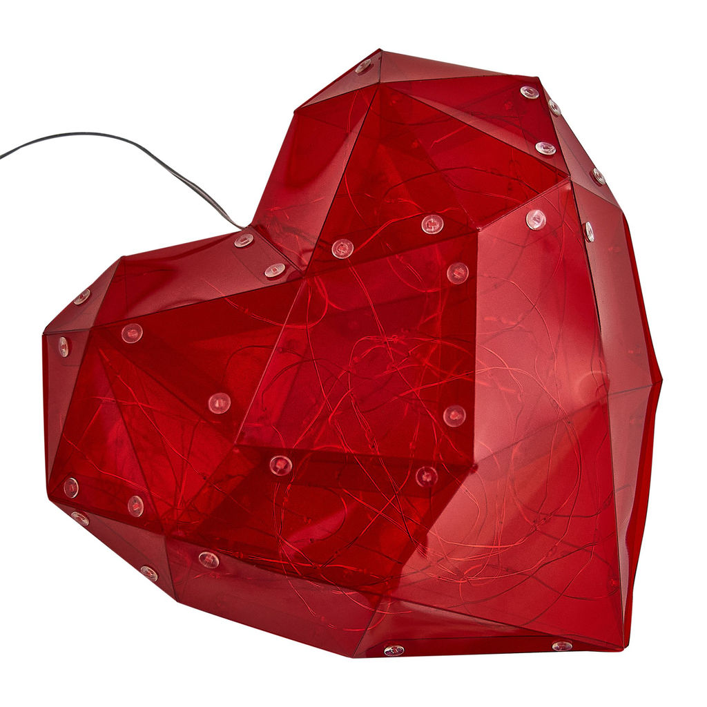 ULD-R511 3АА RED HEART Светильник декоративный Красное сердце, на батарейках 3AA (не в/к). 100 светодиодов. Белый свет. Цвет корпуса красный. TM Uniel - Volpe фото 2