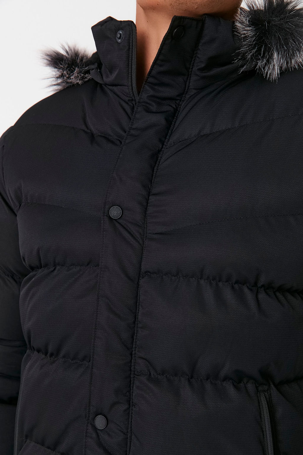 TRENDYOL MAN Gri Erkek Regular Fit Ici Polar Astarl? Ruzgara ve Suya Dayan?kl? K?sl?k Sisme Mont TMNAW23MO00009 - Trendyolmilla фото 13