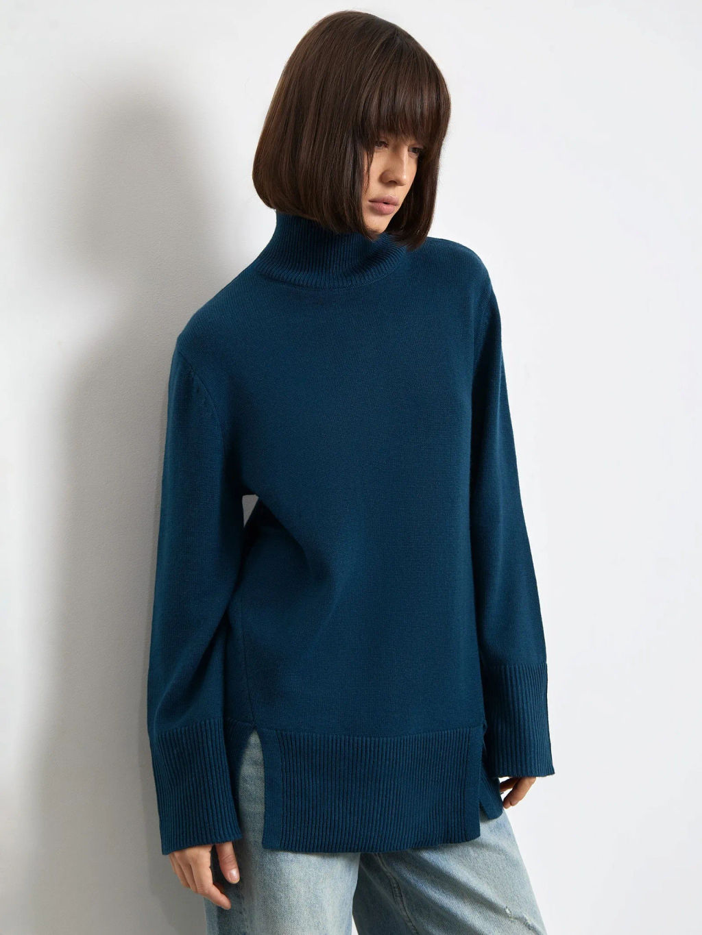 EMKA / Удлиненный свитер с шерстью  фото 2