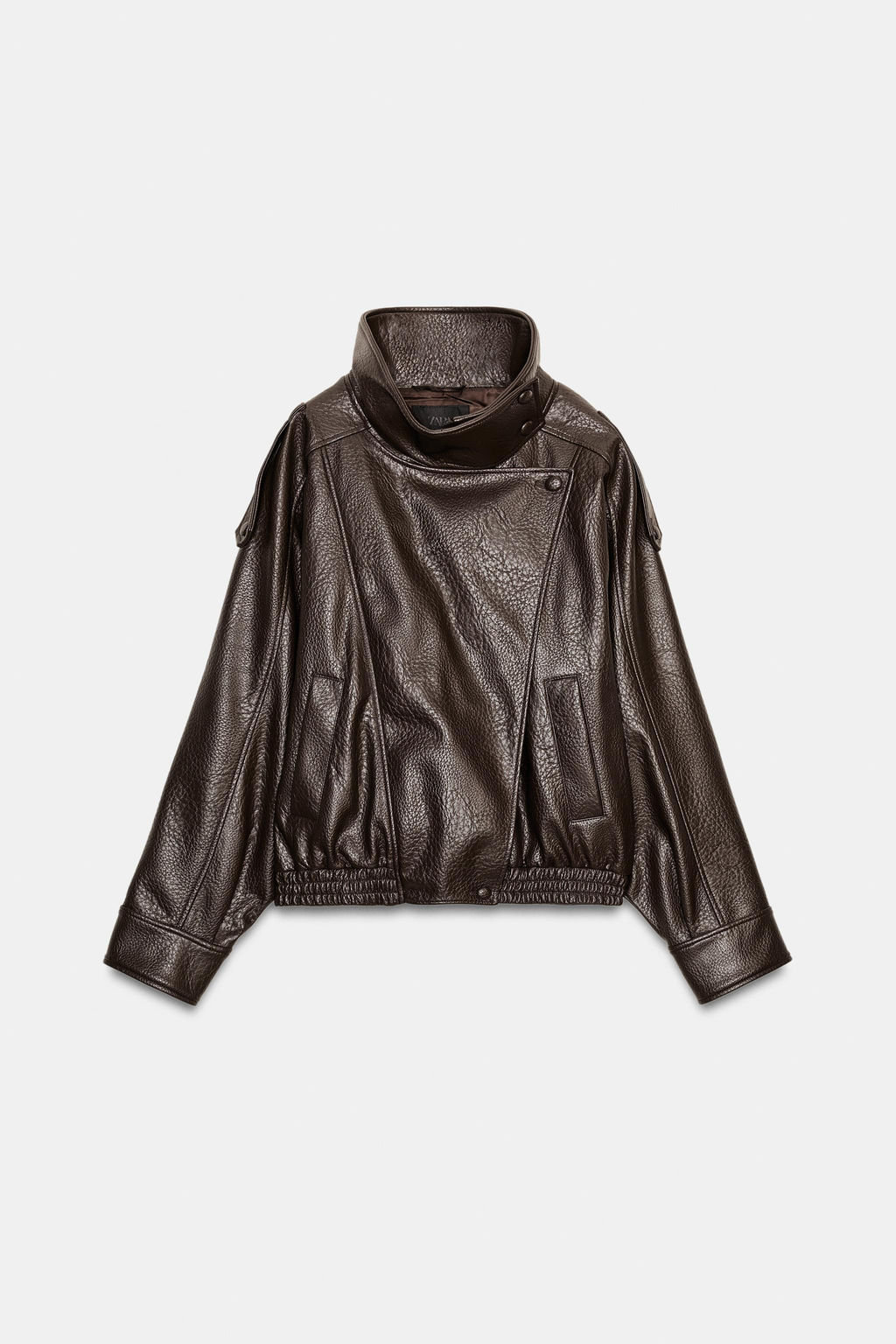 LEATHER EFFECT BIKER JACKET - Zara фото 8