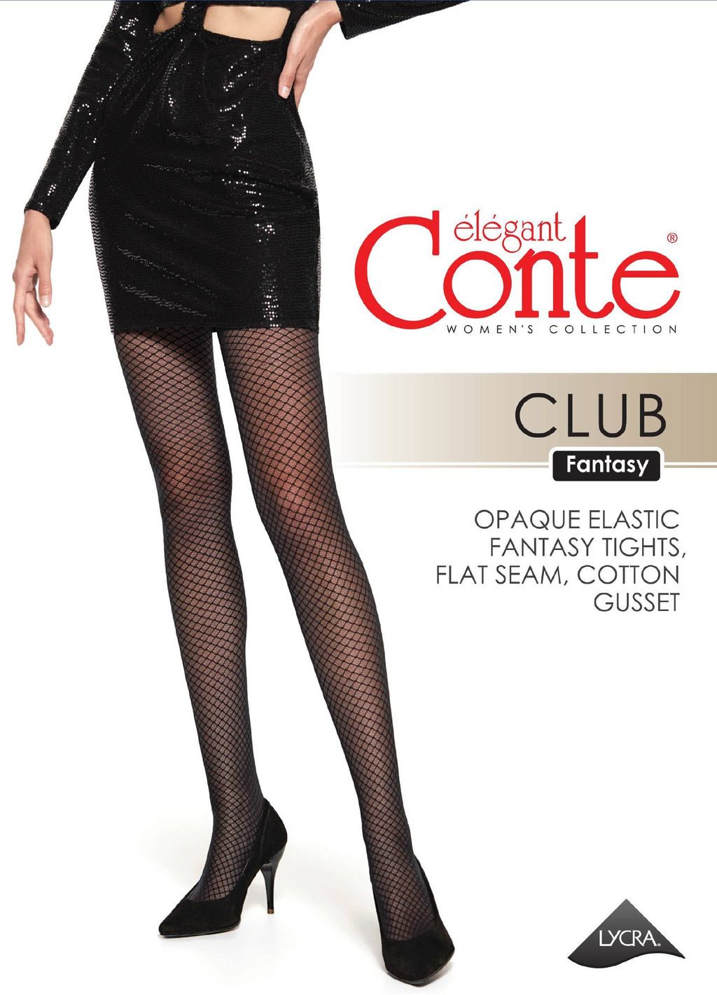 Колготки фантазийные CONTE Колготки с рисунком сетка Club nero - Conte elegant фото 6