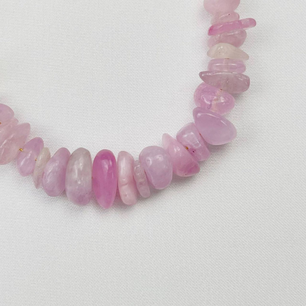 Браслет из Кунцита с цепочкой 16 см