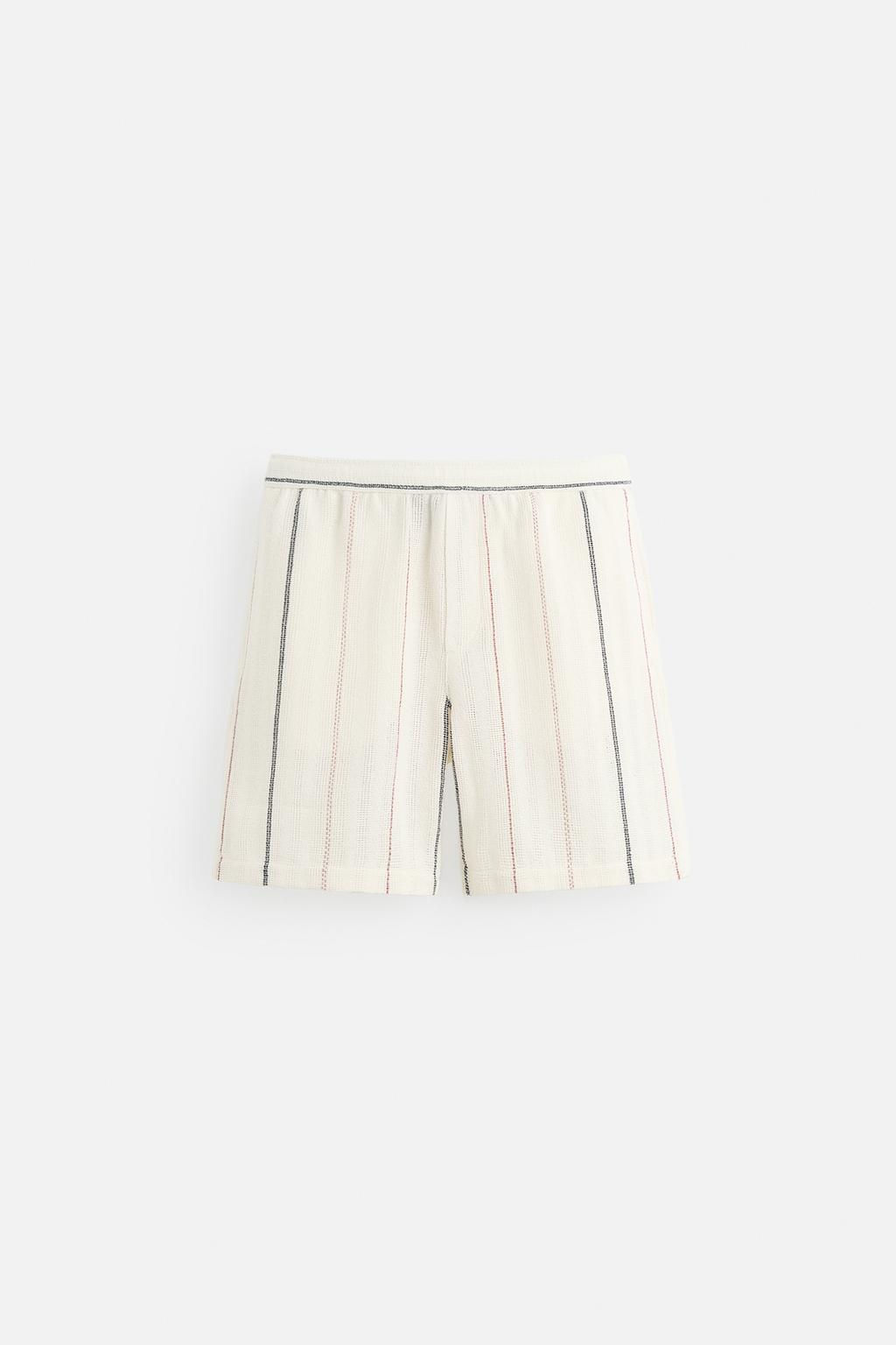 STRIPED TEXTURED BERMUDA SHORTS - Zara фото 7