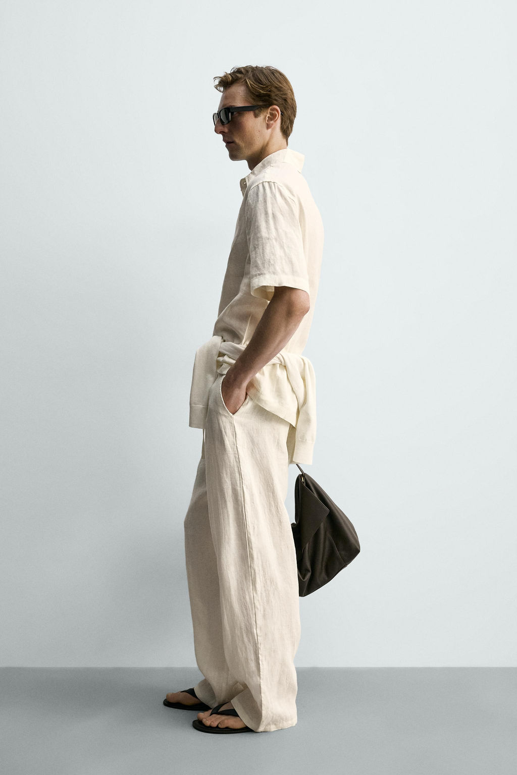 CAMISA POLO BOXY FIT 100% LINO / Crudo - Zara фото 4