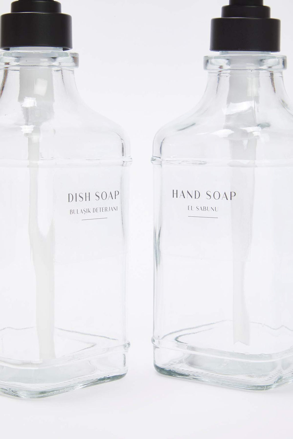 Trendyolmilla Home 2li Siyah Pompal? ve Standl? Mutfakta Kullan?ma Uygun Cam S?v? Sabunluk 500ml TPHSS25SBN00000  фото 4
