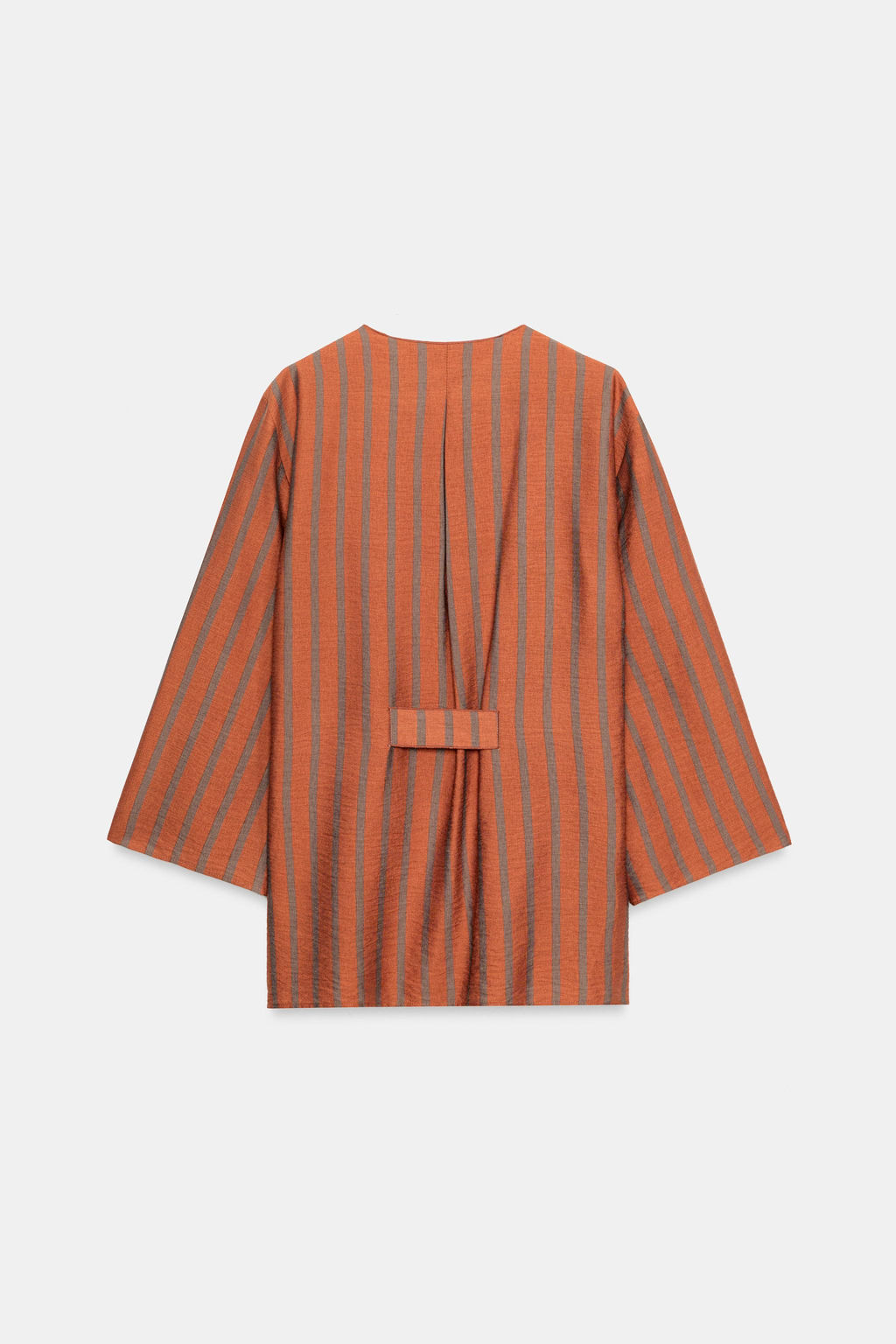 CHAQUETA CRUZADA RAYAS / Naranja quemado