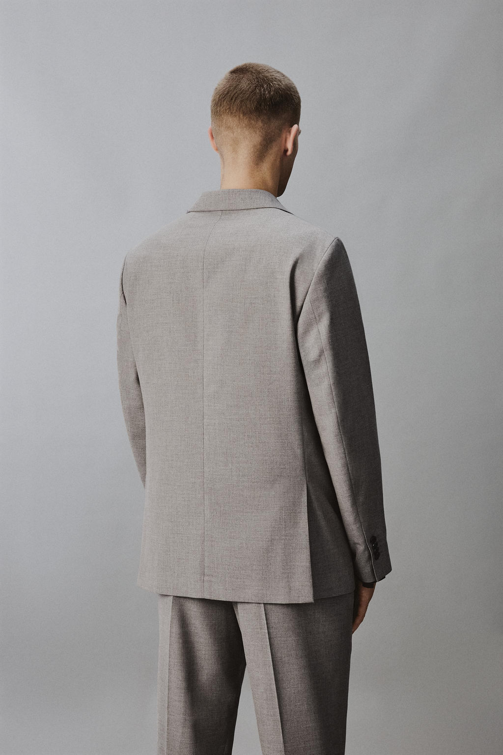 BLAZER REGULAR FIT TRAJE ESTRUCTURA / Beige - Zara фото 3