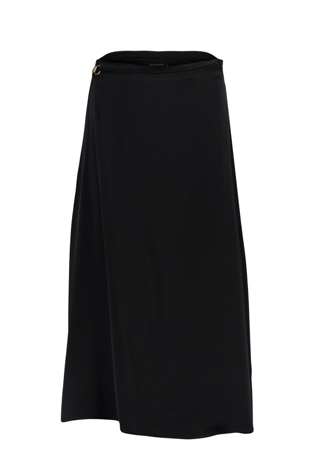 Siyah Saten Cutout Detayl? Midi Etek TWOAW23ET00023 - Trendyolmilla фото 8