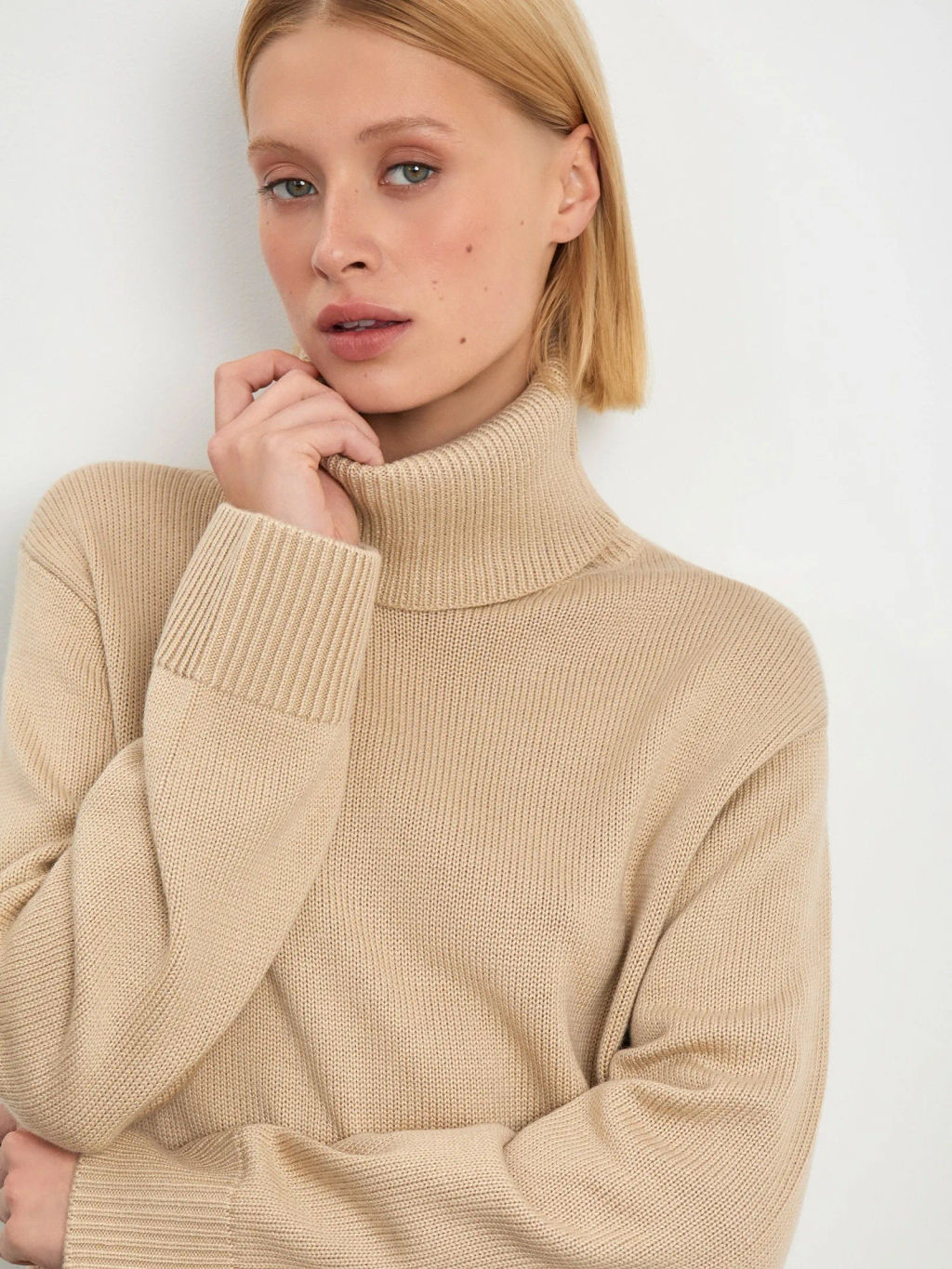 Свитер с высоким воротником из смесовой шерсти, B2863/pontes