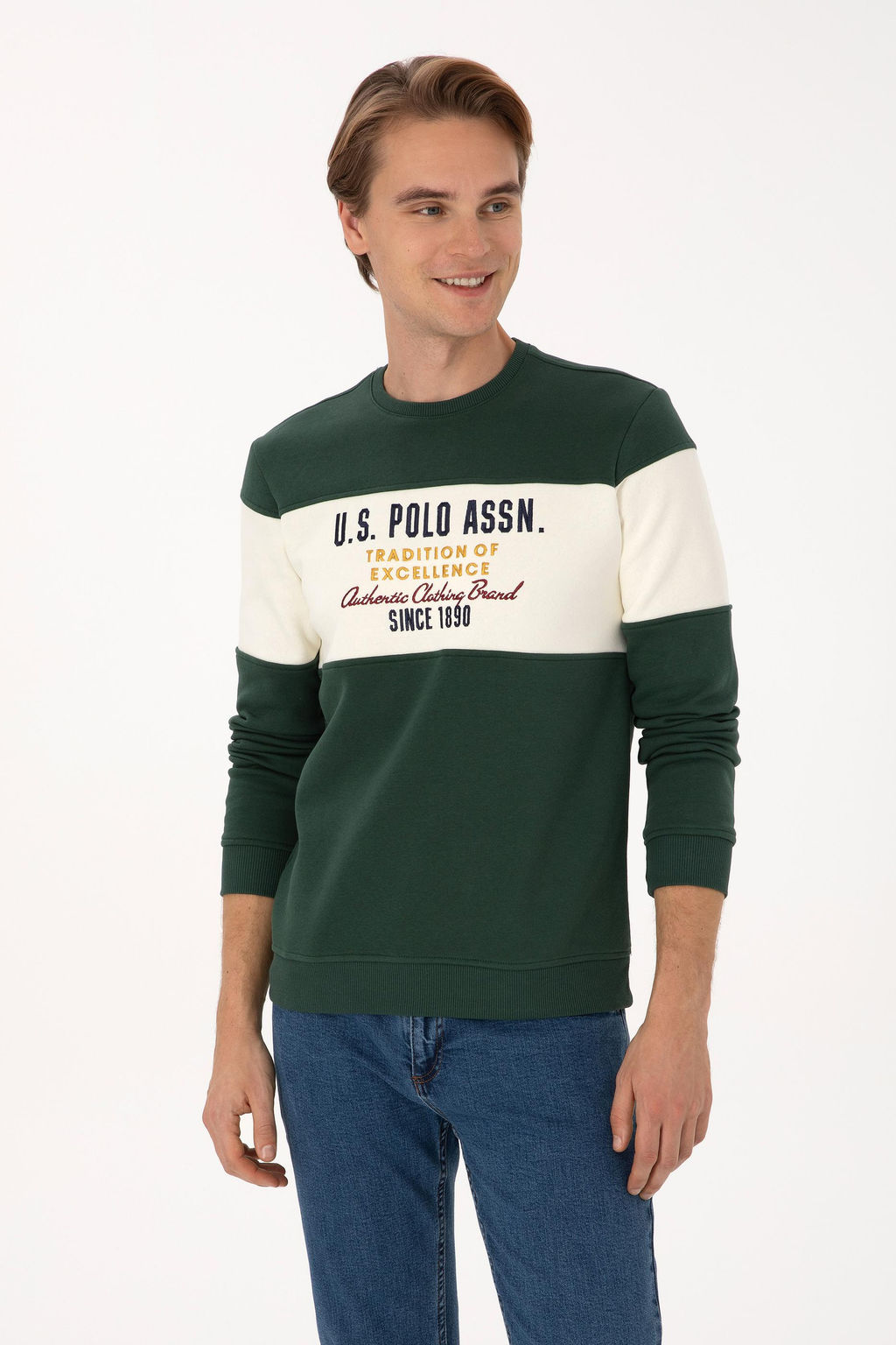 Erkek Koyu Ye_il Sweatshirt
