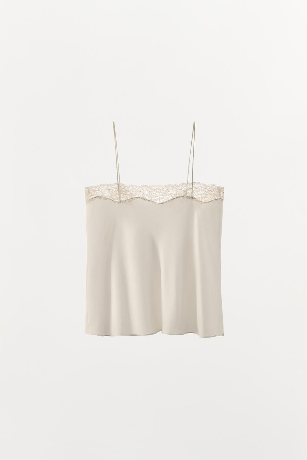 LACE SILK CAMISOLE TOP - Zara фото 6