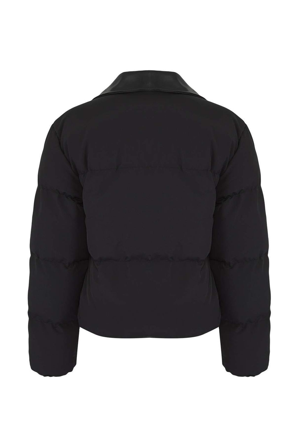 Siyah Oversize Kal?p Yakas? Suni Deri Detayl? Sisme MontTWOAW26MO00140 - Trendyolmilla фото 2