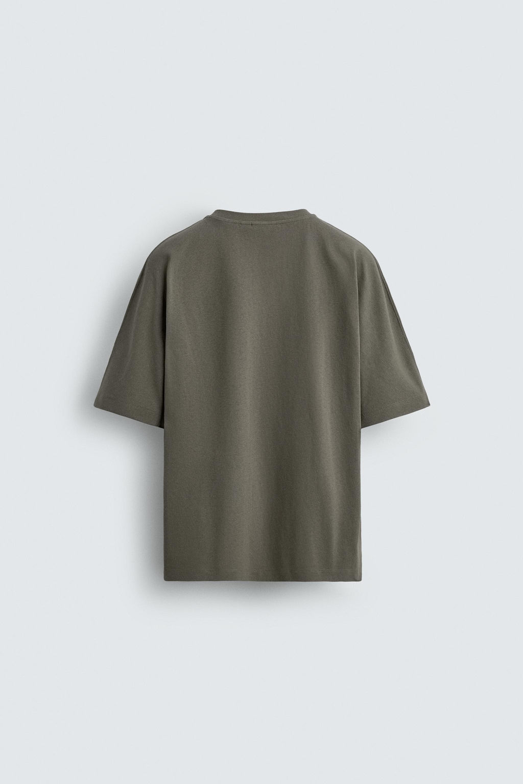 CAMISETA REGULAR FIT LAVADA / Verde gris - Zara фото 8