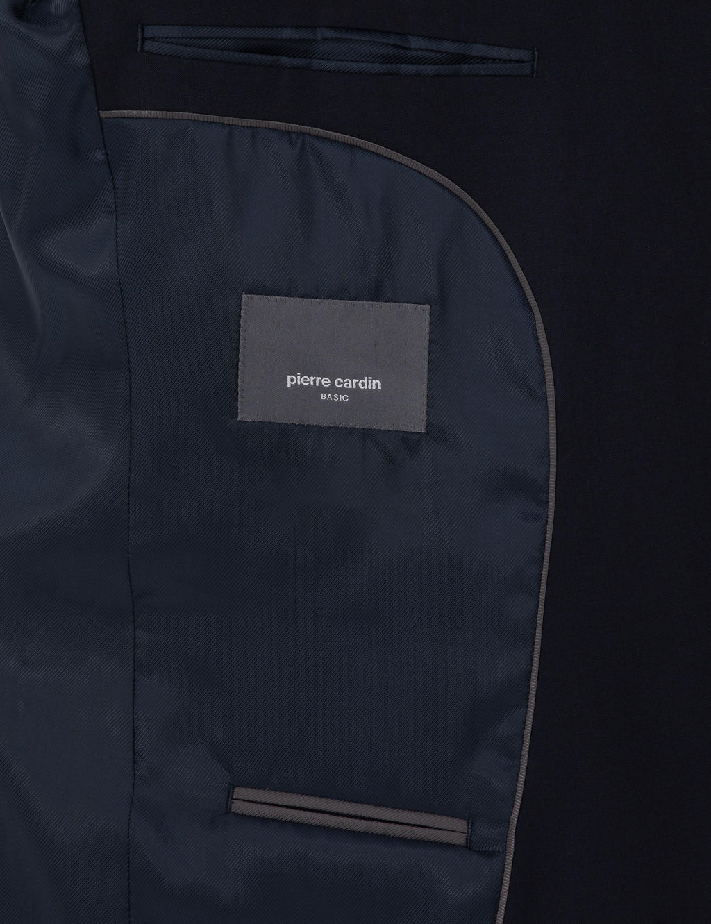 Lacivert Ex. Slim Fit _izgili Kruvaze Tak_m Elbise