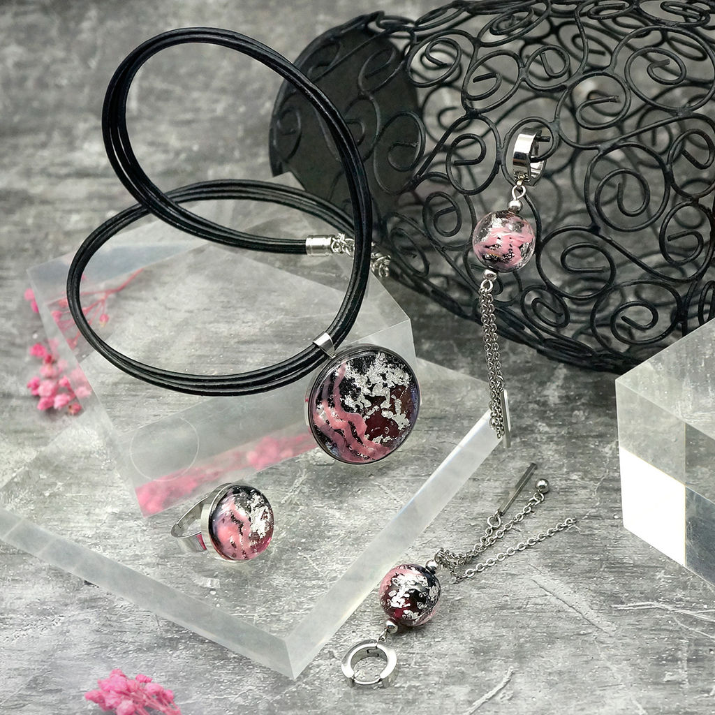 Серьги из муранского стекла RASPBERRY PUNCH LS3237