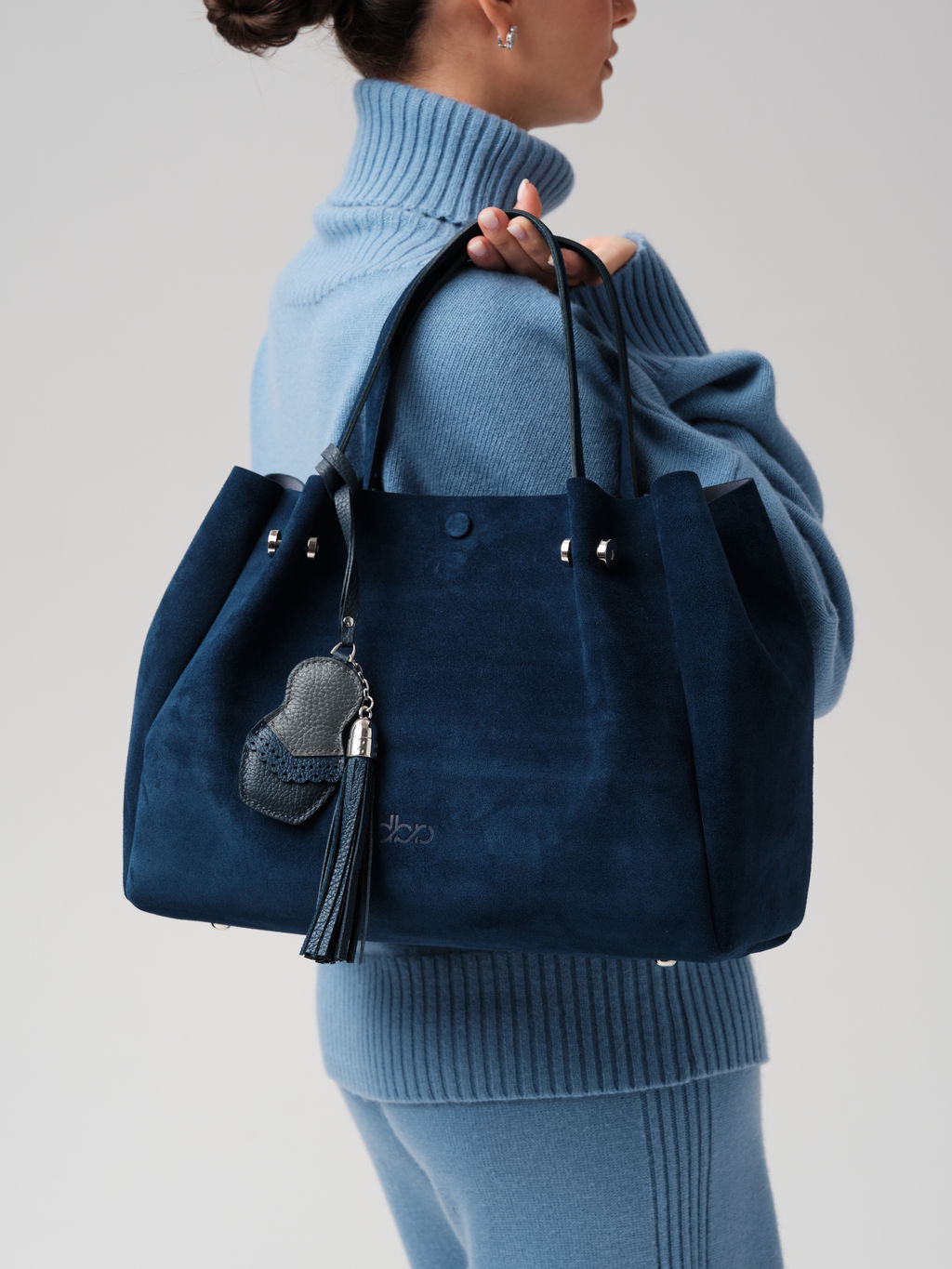 Замшевая сумка с матрешкой Vasilisa DBR 31210 синяя глубина  фото 4