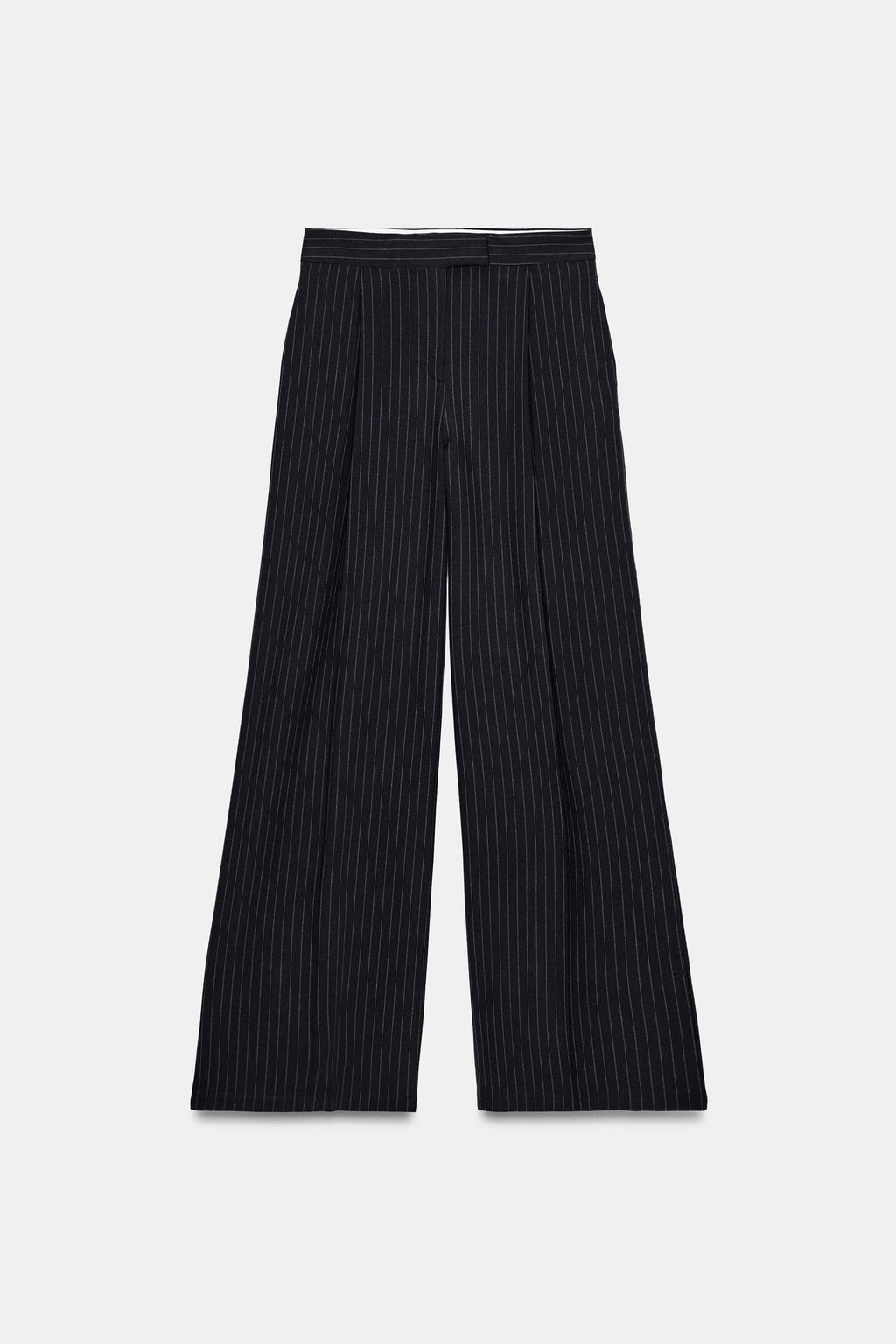 WIDE-LEG PINSTRIPE TROUSERS WITH DARTS - Zara фото 16