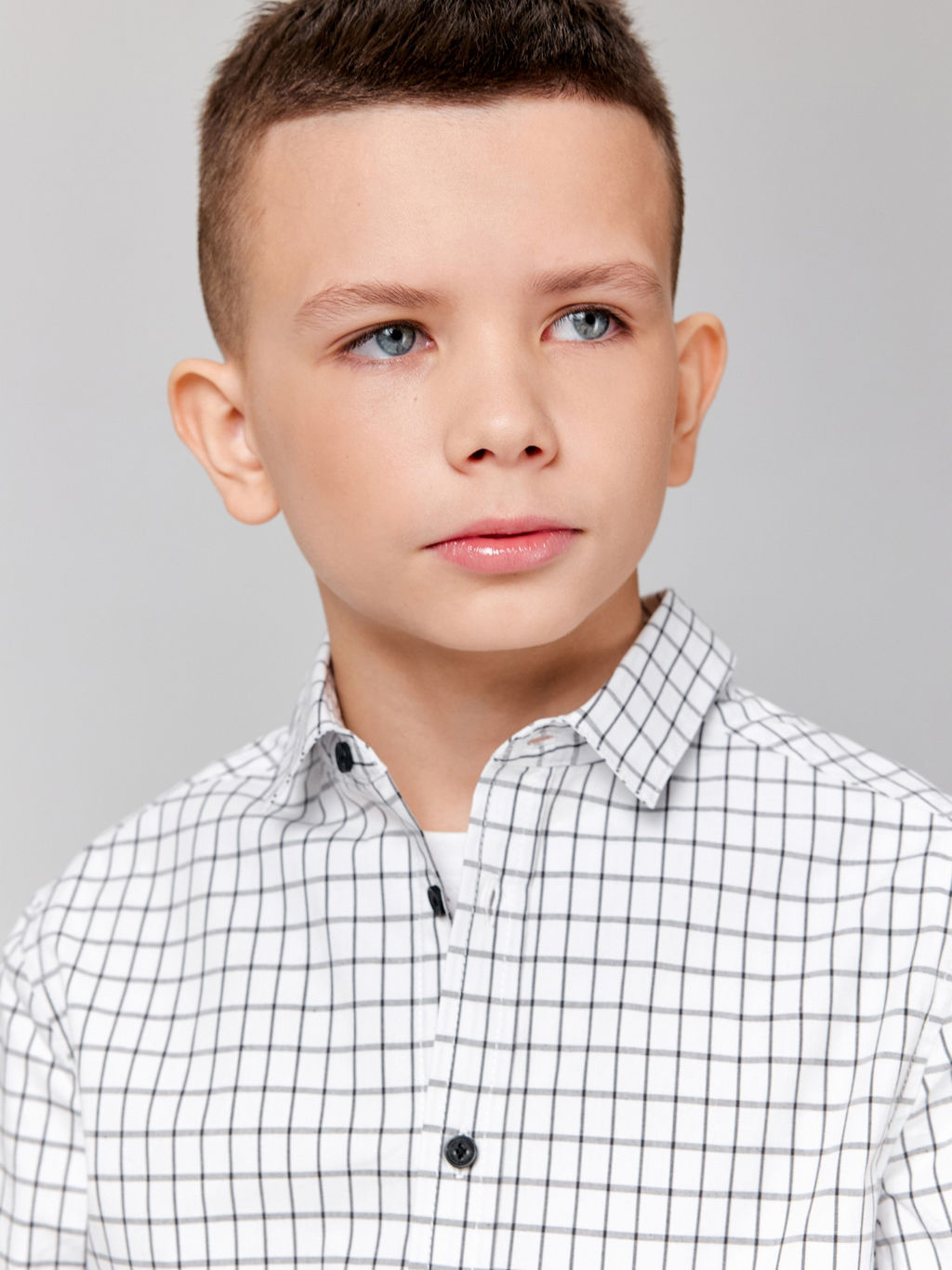 ACOOLA / Сорочка верхняя детская для мальчиков Bogdan черно-белая клетка  фото 6