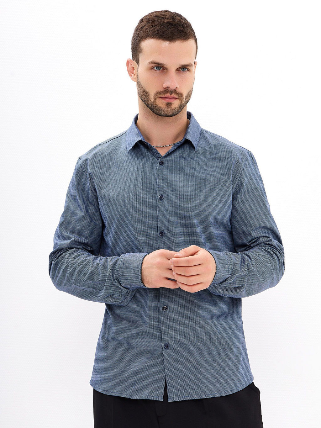 Рубашка трикотажная мужская GREG SK233/131/6952/ZN/1