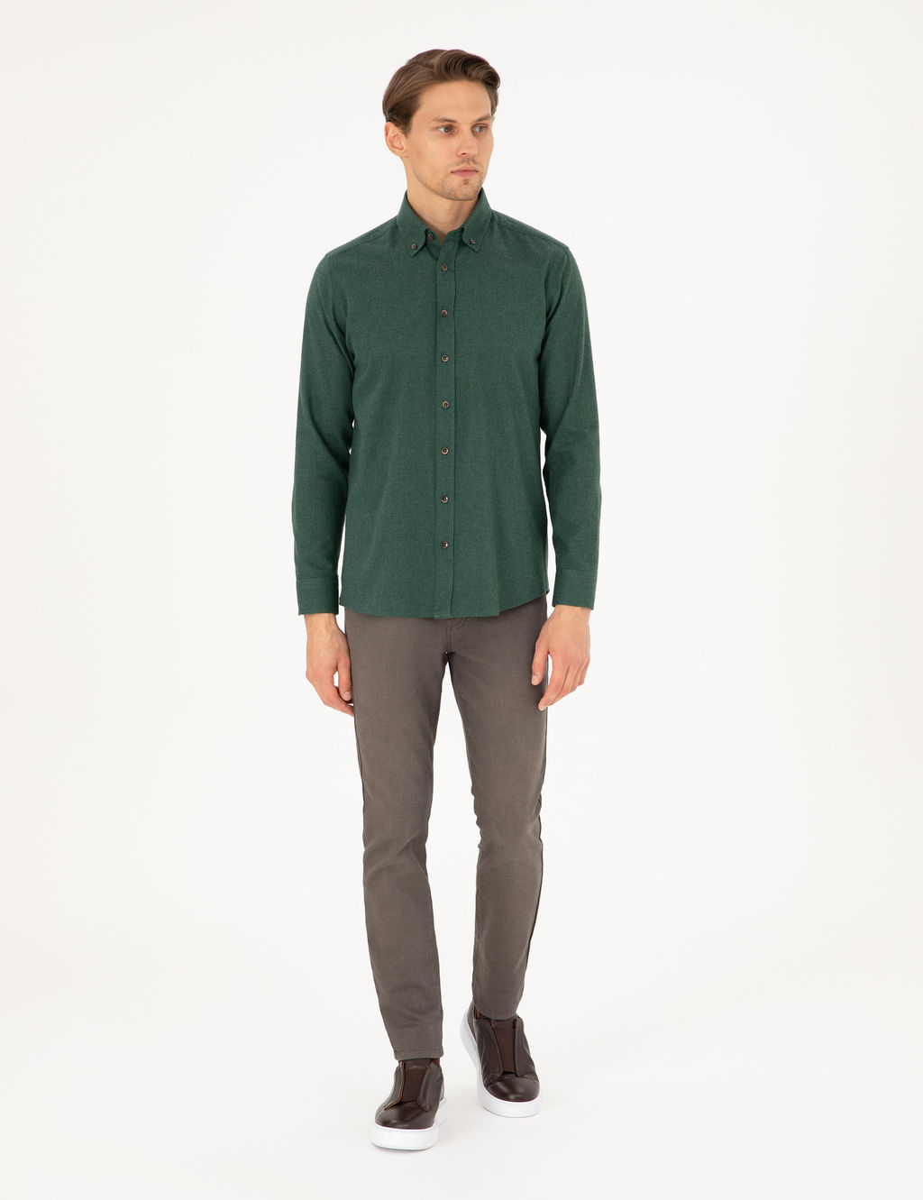 Рубашка Pierre Cardin Regular Fit зеленая