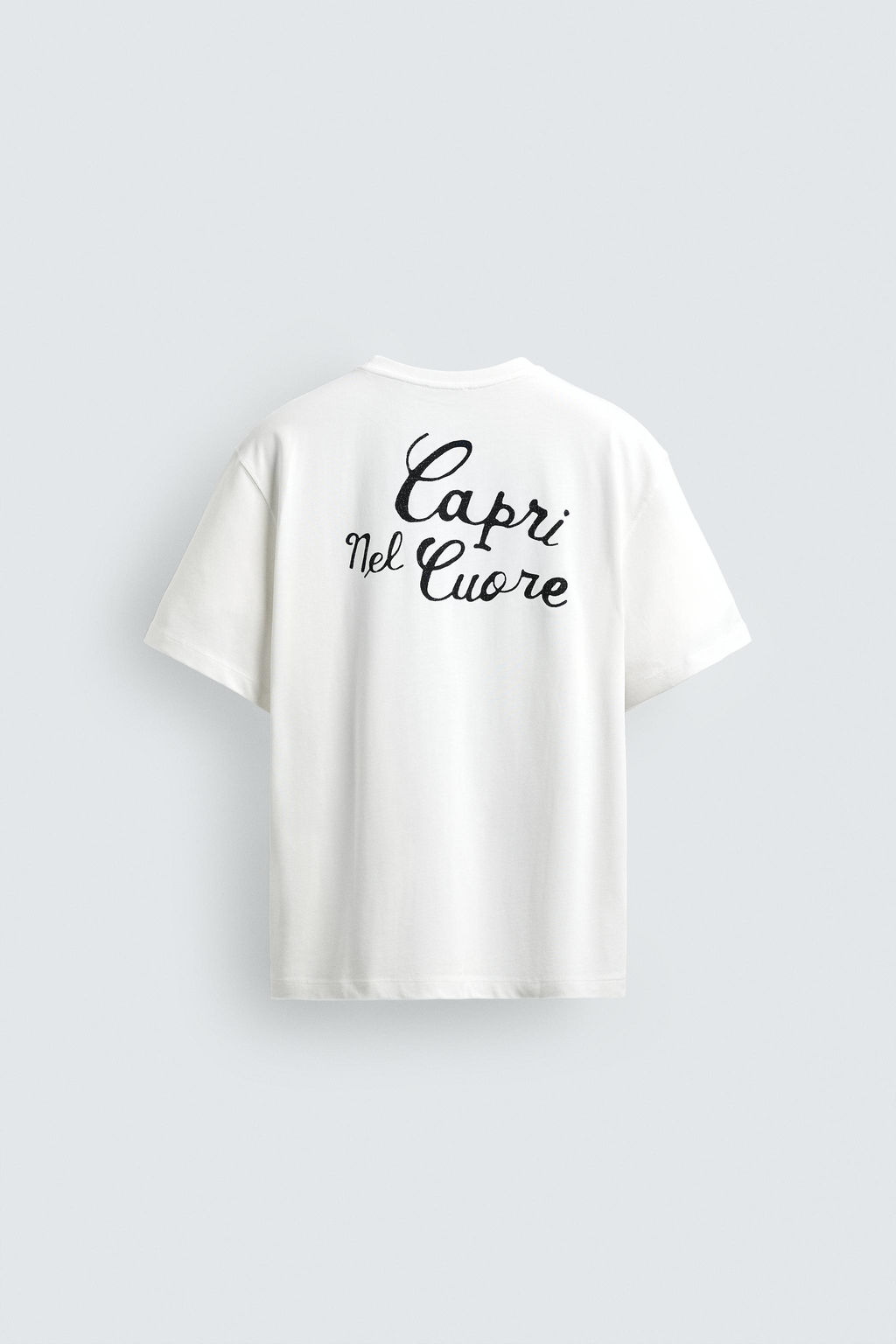 CAMISETA BOXY FIT TEXTO CAPRI / Blanco roto - Zara фото 8