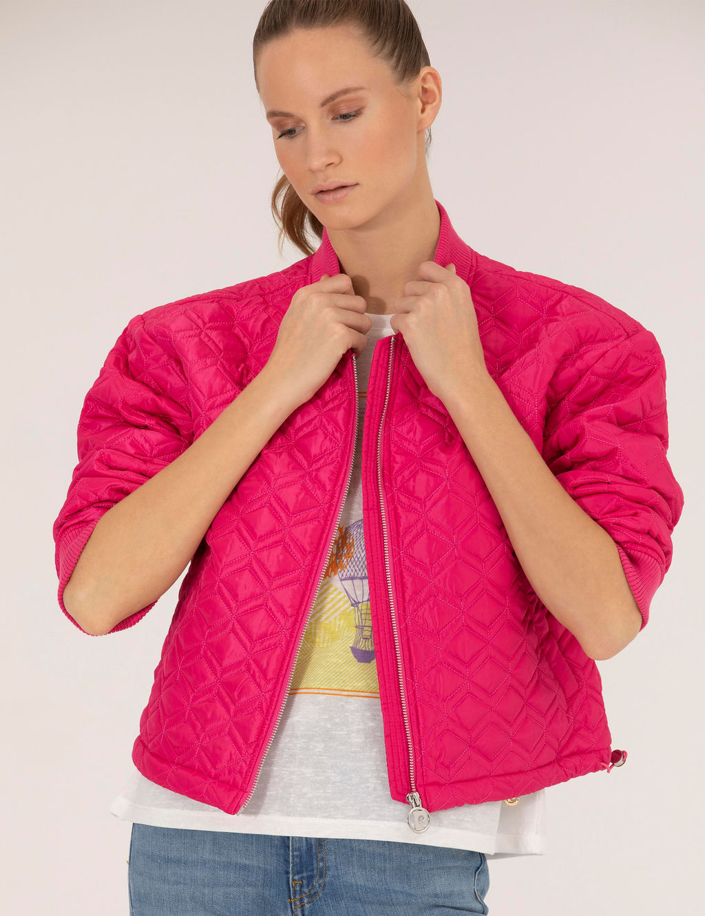 Куртка Pierre Cardin Fuşya Crop Top фуксия