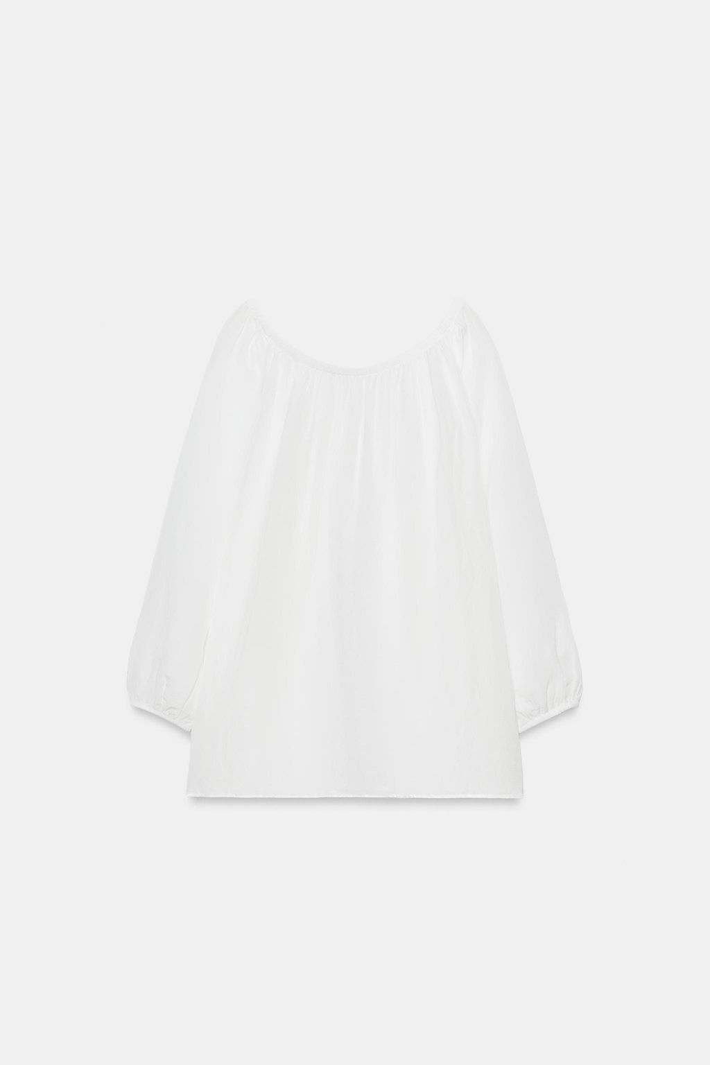 BLUSA CON LINO ZW COLLECTION / Blanco - Zara фото 5