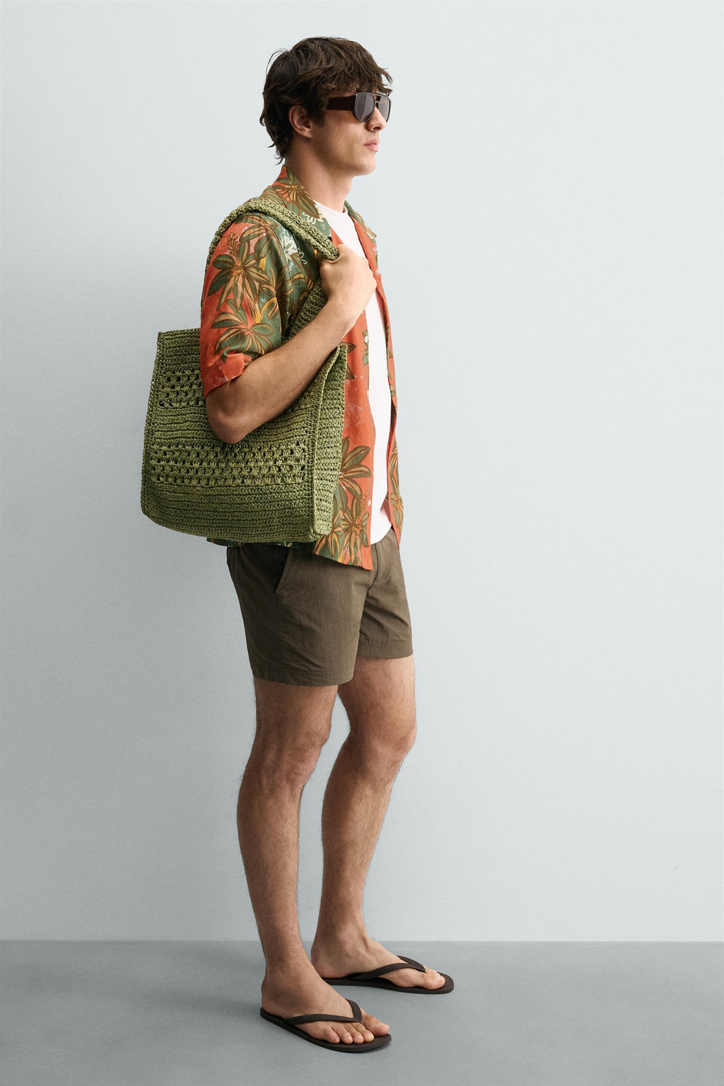 BOLSO SHOPPER TRENZADO / Verde - Zara фото 2