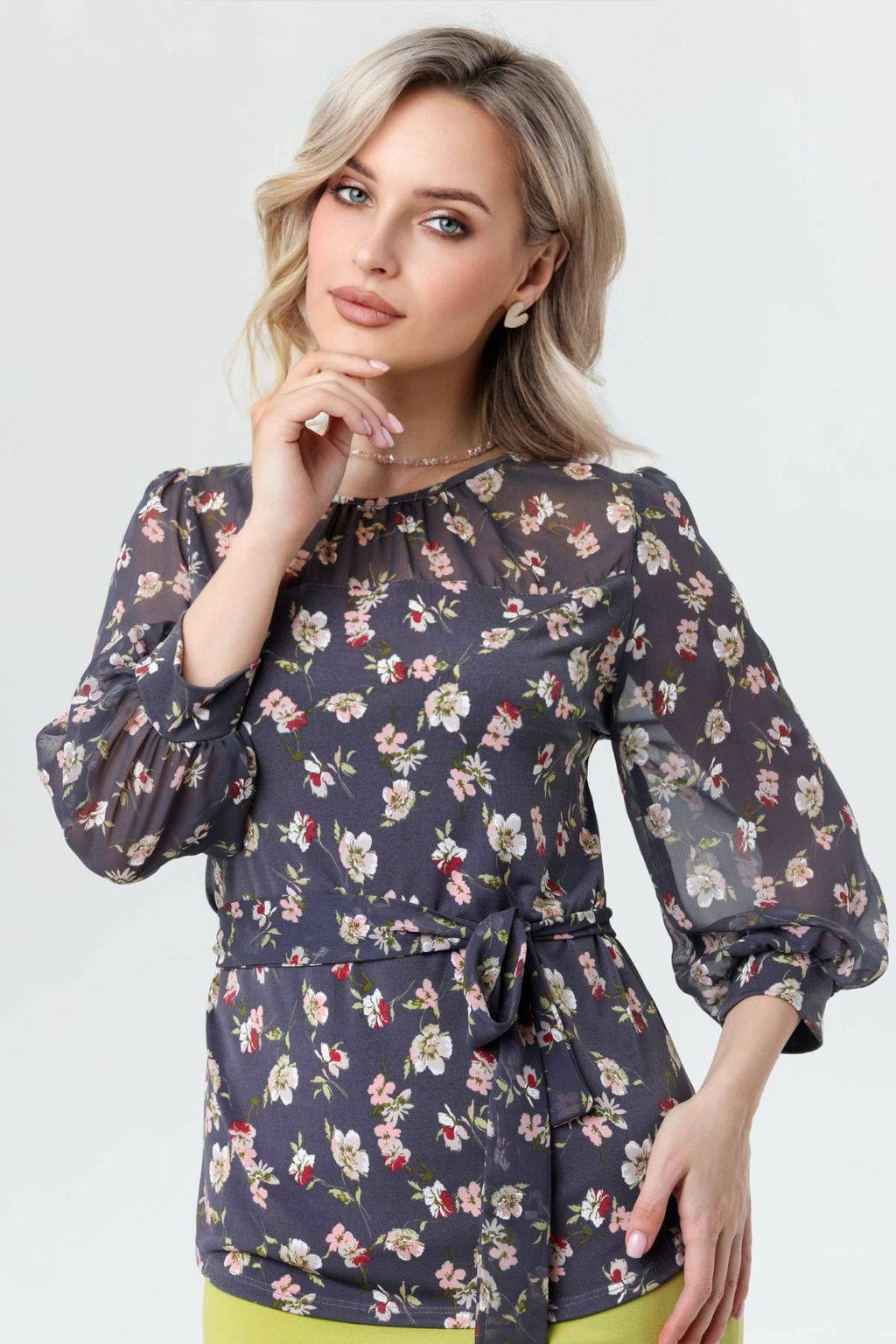 Блузка женская 4021/03/Серый, пудровый - Rise фото 8