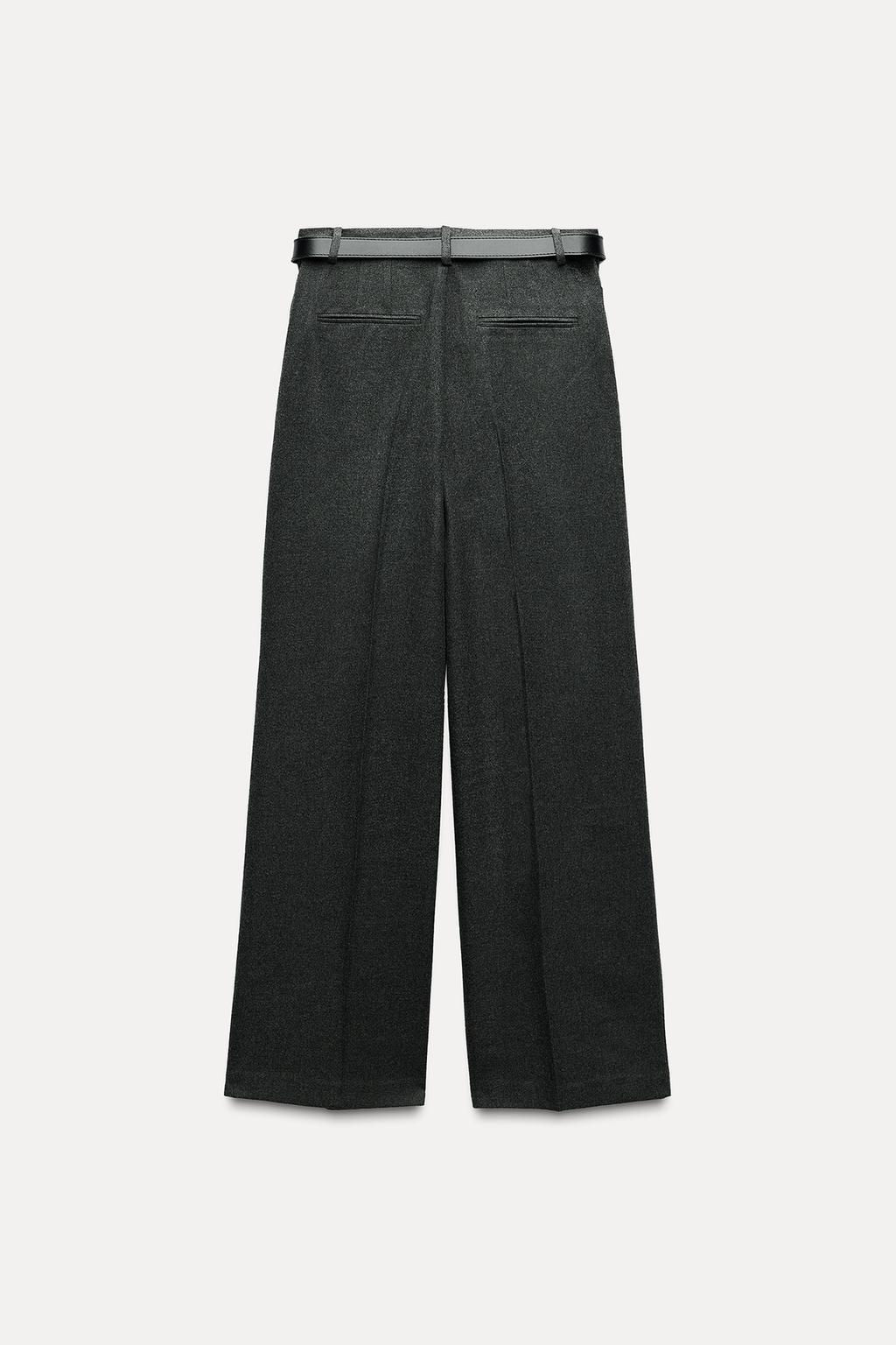 WIDE-LEG TROUSERS WITH BELT - Zara фото 5