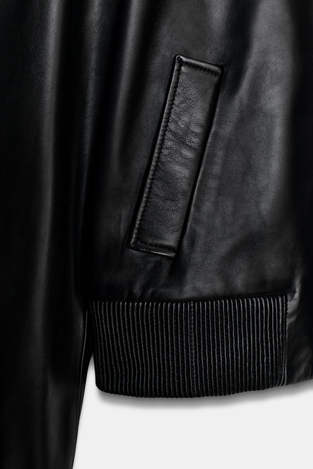 LIMITED EDITION ZW COLLECTION LEATHER BOMBER JACKET - Zara фото 8