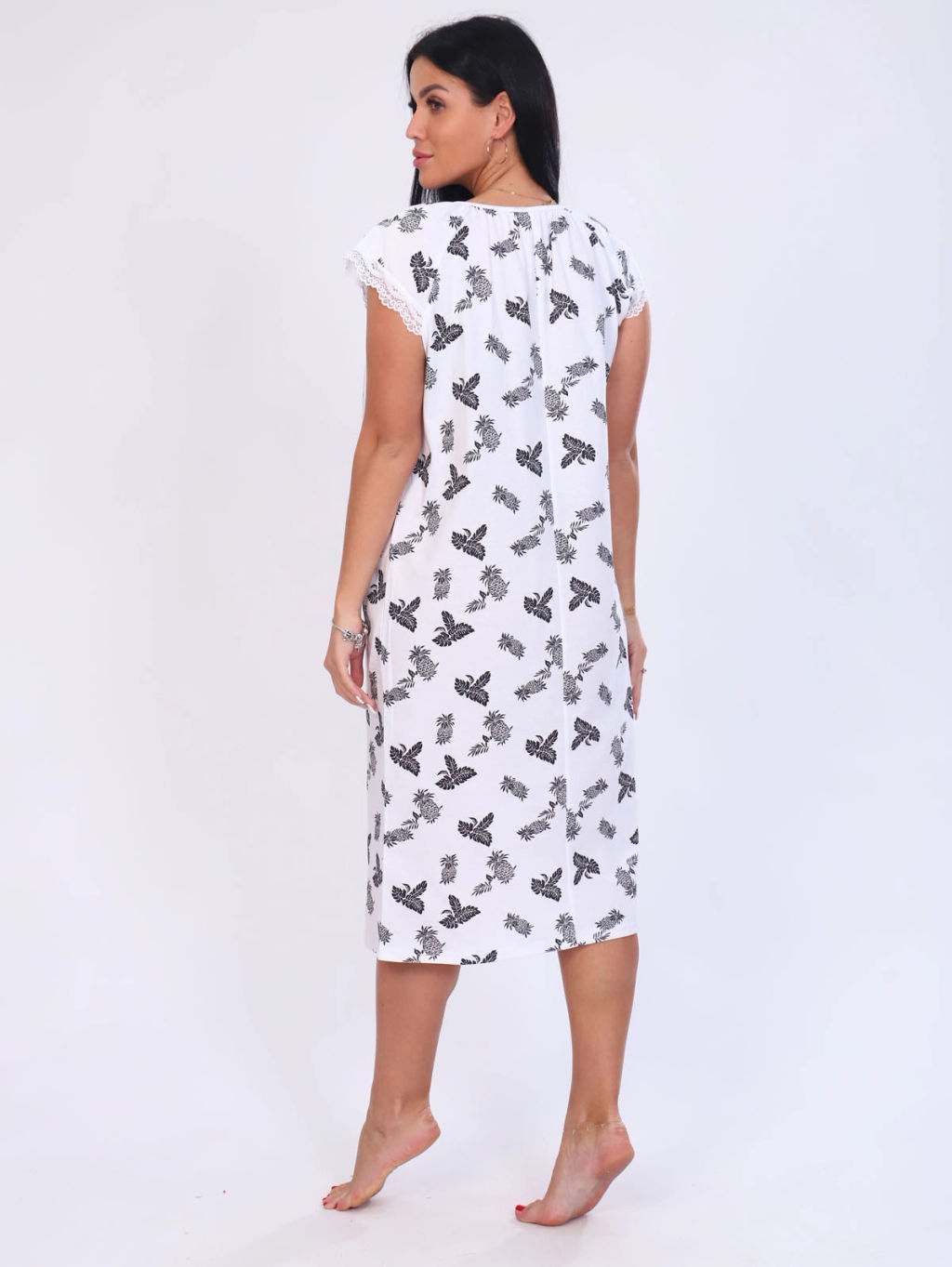 Ночная сорочка женская, цвет черный белый