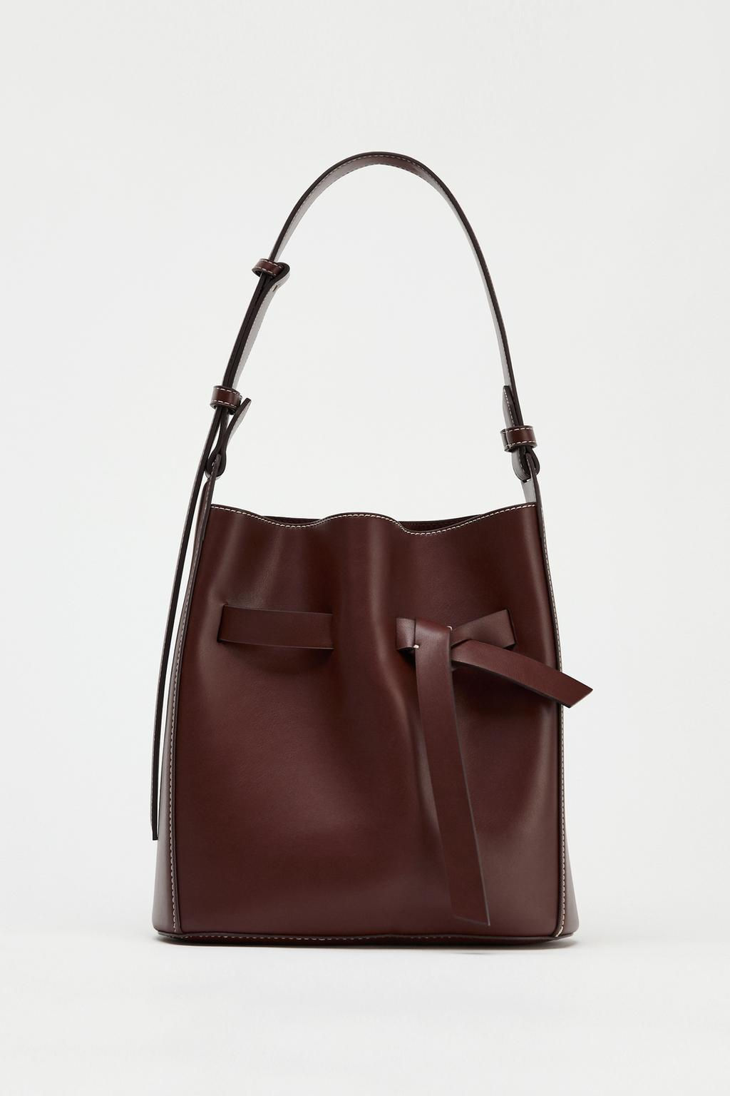 KNOTTED STITCHED BUCKET BAG - Zara фото 2
