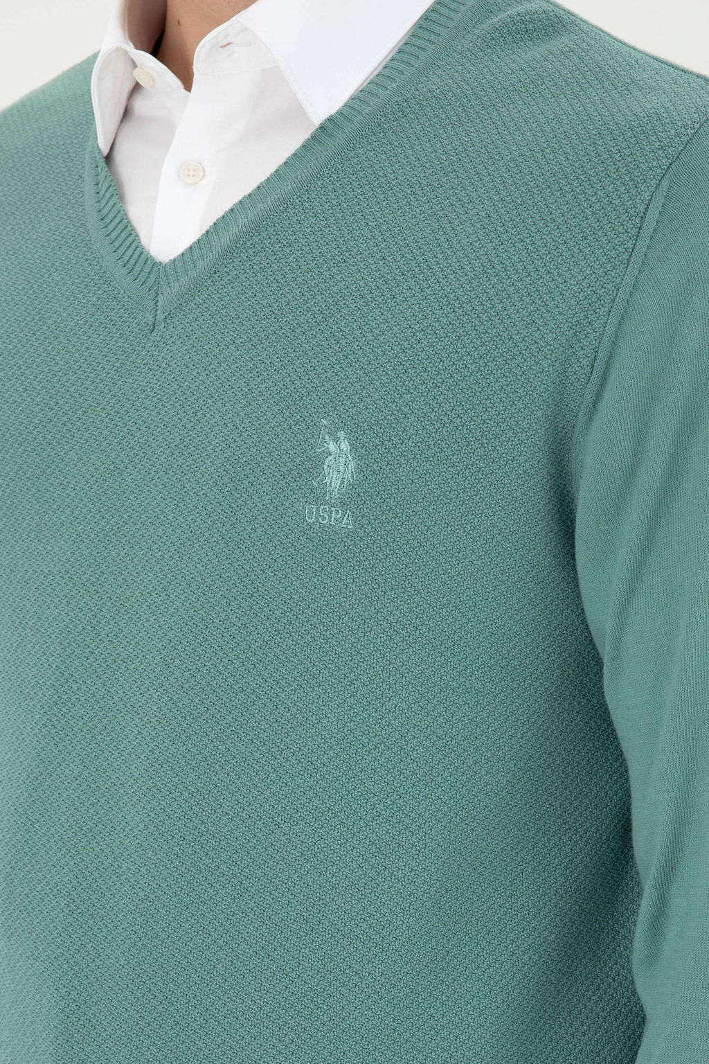 Мужской мятный базовый свитер Неожиданная скидка в корзине - U.s. polo assn фото 7