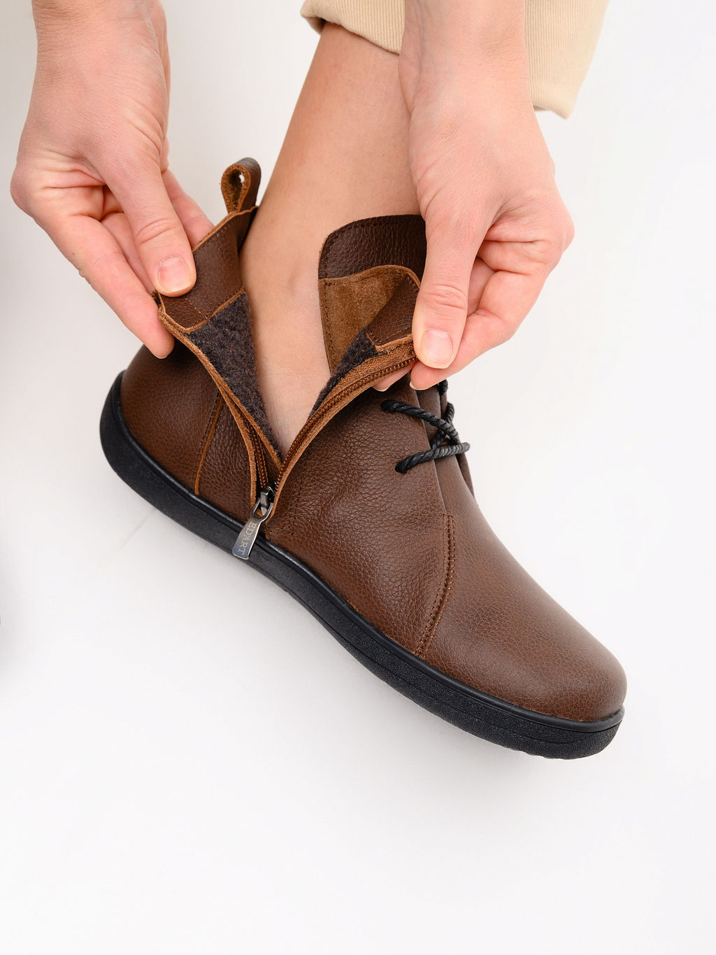 Ботинки женские демисезонные 352.NATAbl.Светло-коричневая оттима/Шерсть