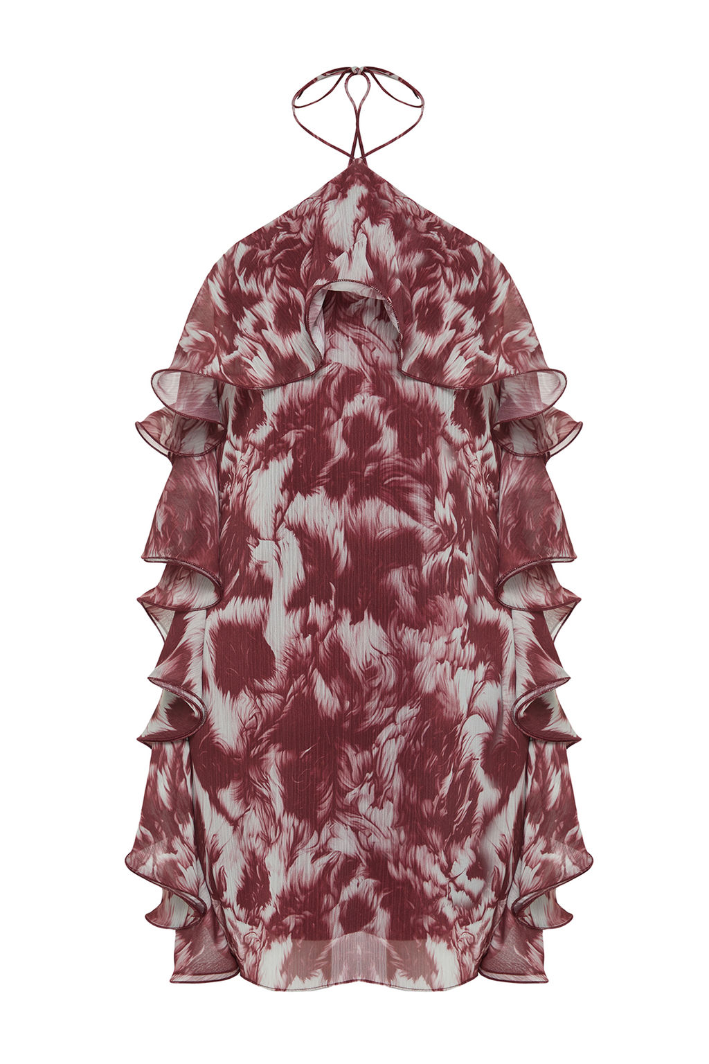 Limited Edition Cok Renkli A-Kesim Dokuma Sifon K?sa Abiye Gece Mezuniyet Elbisesi TPRSS24EL00125 - Trendyolmilla фото 6