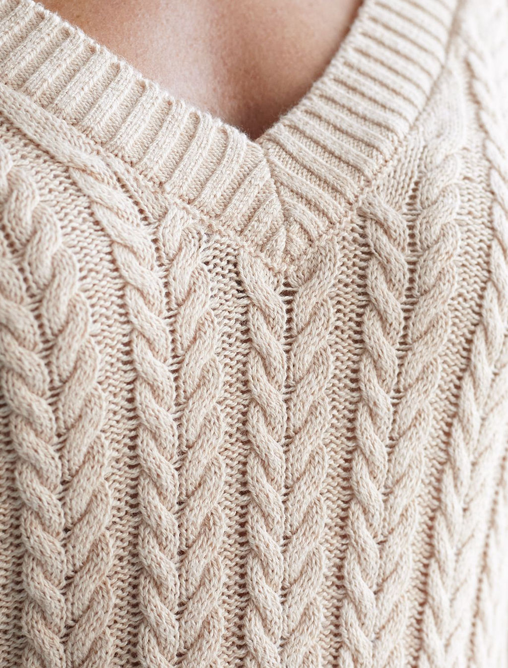 Джемпер фактурной вязки из хлопка с кашемиром