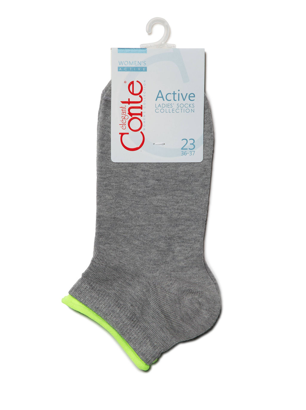 Цена за 2 пары. Носки Короткие CONTE ACTIVE (декор. резинка) серый - Conte elegant фото 3