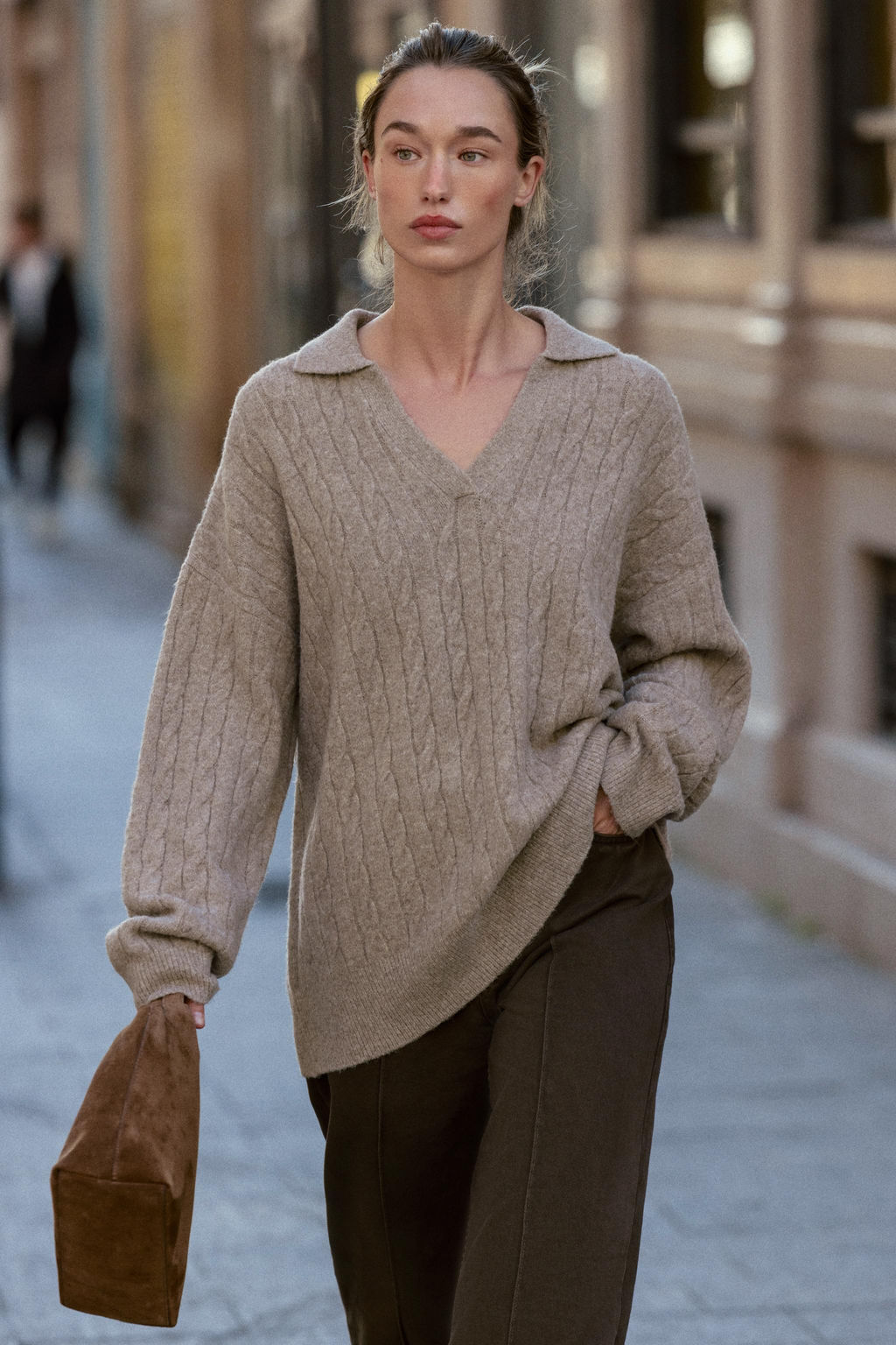 CABLE-KNIT POLO SWEATER - Zara фото 10