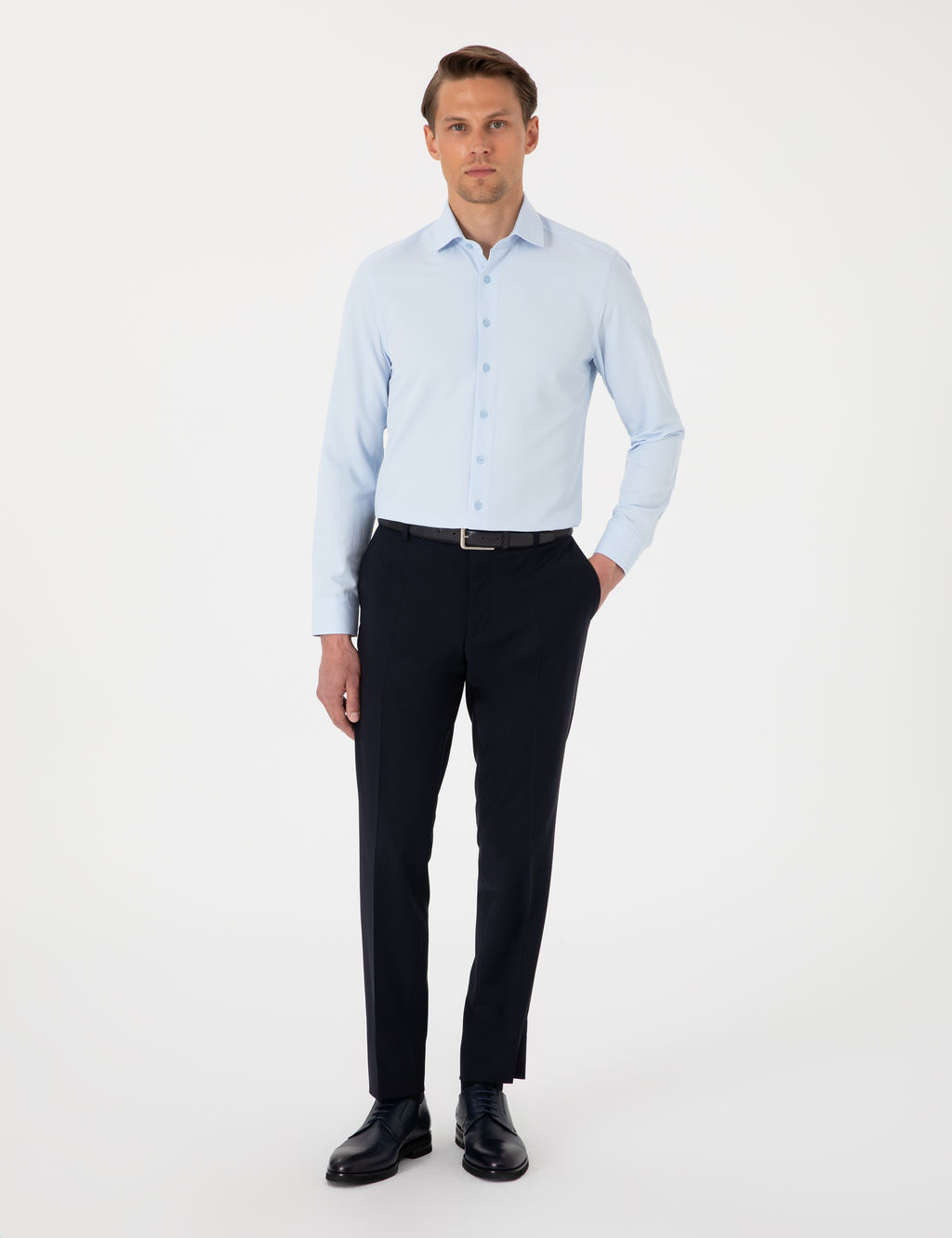 A__k Mavi Slim Fit Uzun Kollu Arm_rl_ G_mlek