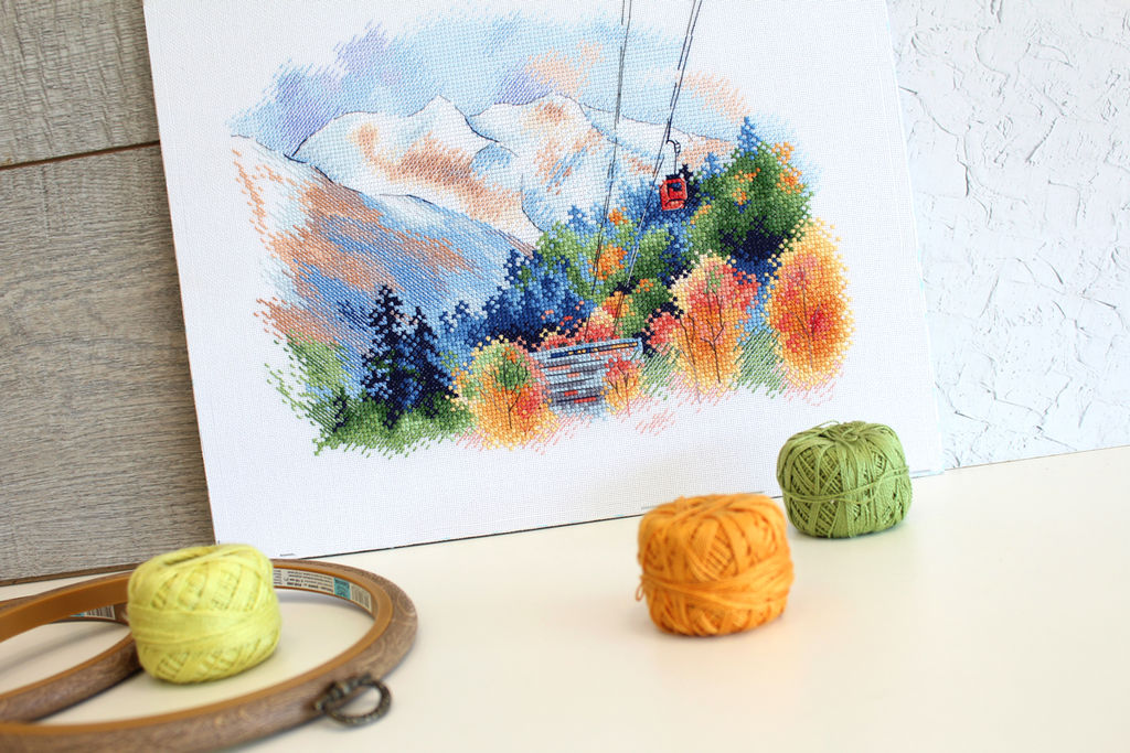 Набор для вышивания М.П.Студия А-045 Горы Домбая СК/Распродажа 20 х 25 см