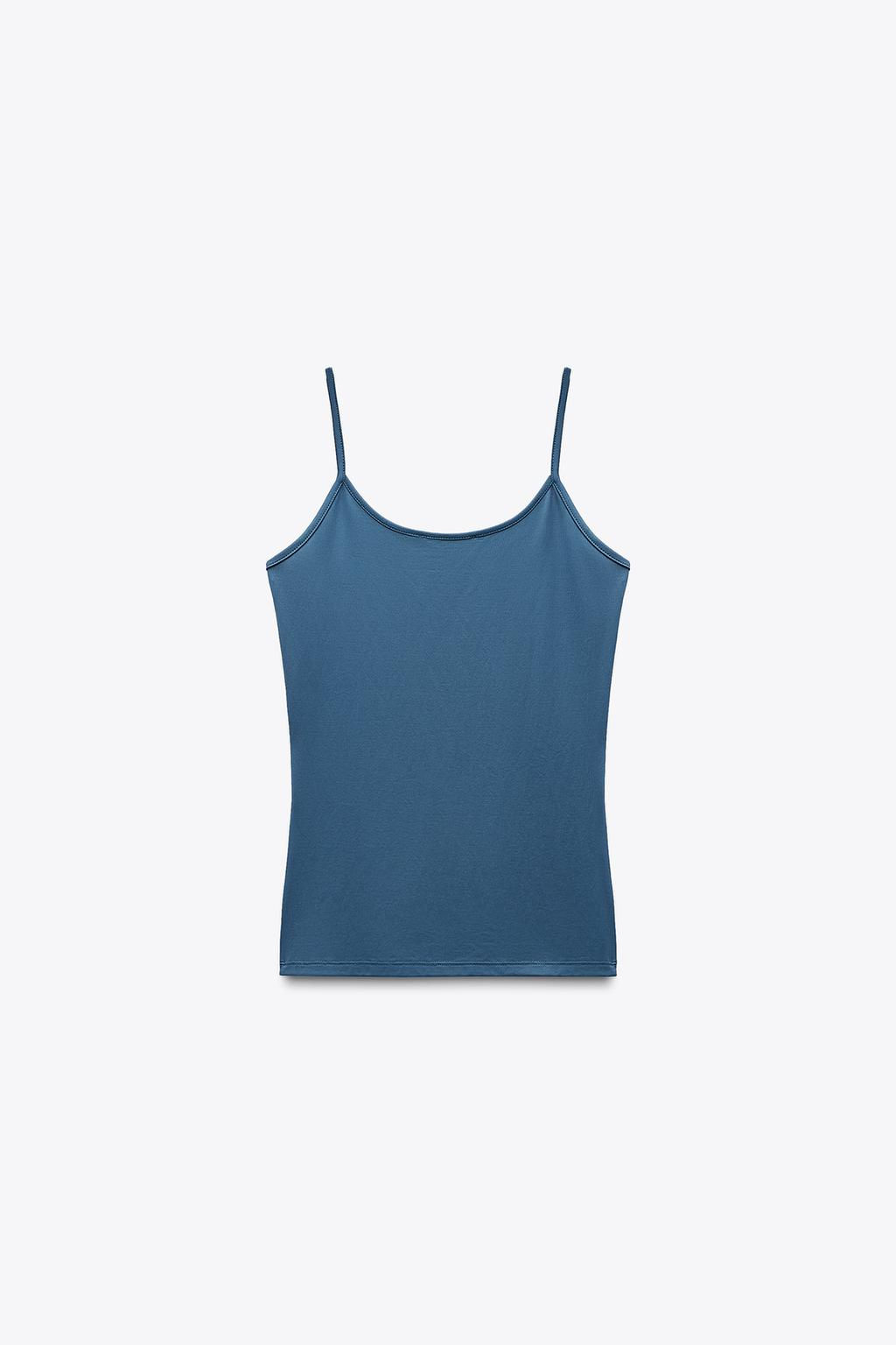 POLYAMIDE TOP WITH THIN STRAPS - Zara фото 34