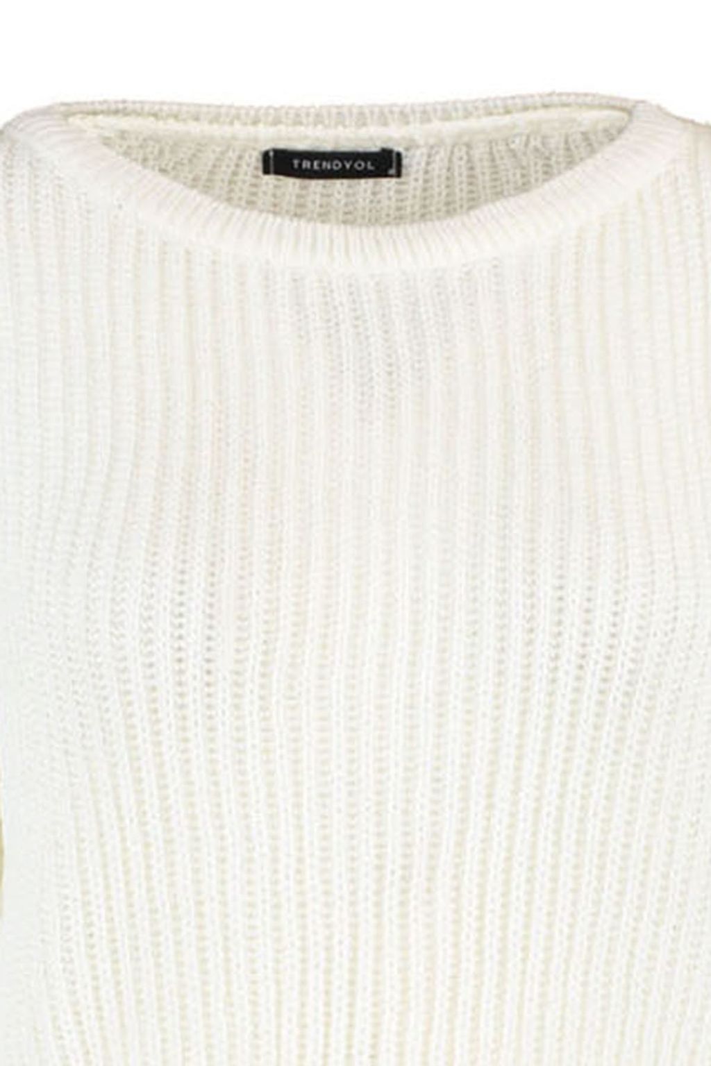 Ekru Crop Genis Kal?p Ispanyol Kol Triko Kazak TWOAW20KZ0743